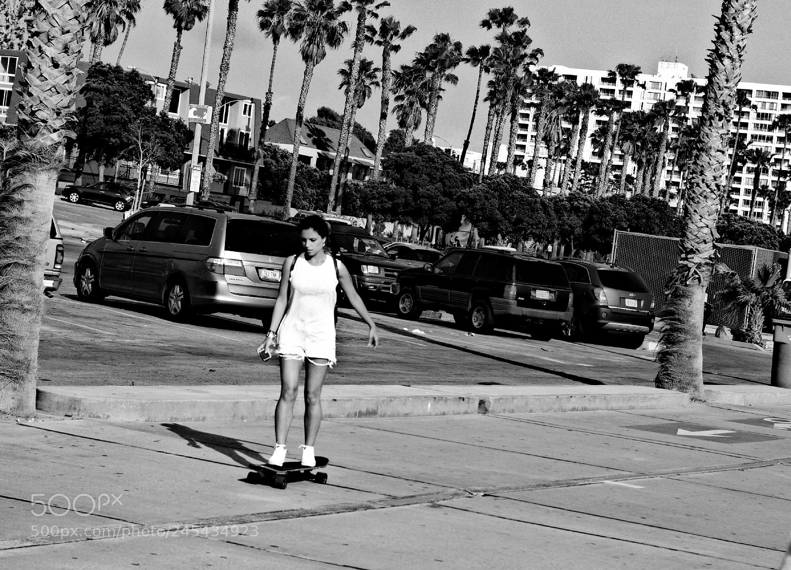 Nikon D3200 sample photo. Skater-girl at the strip photography