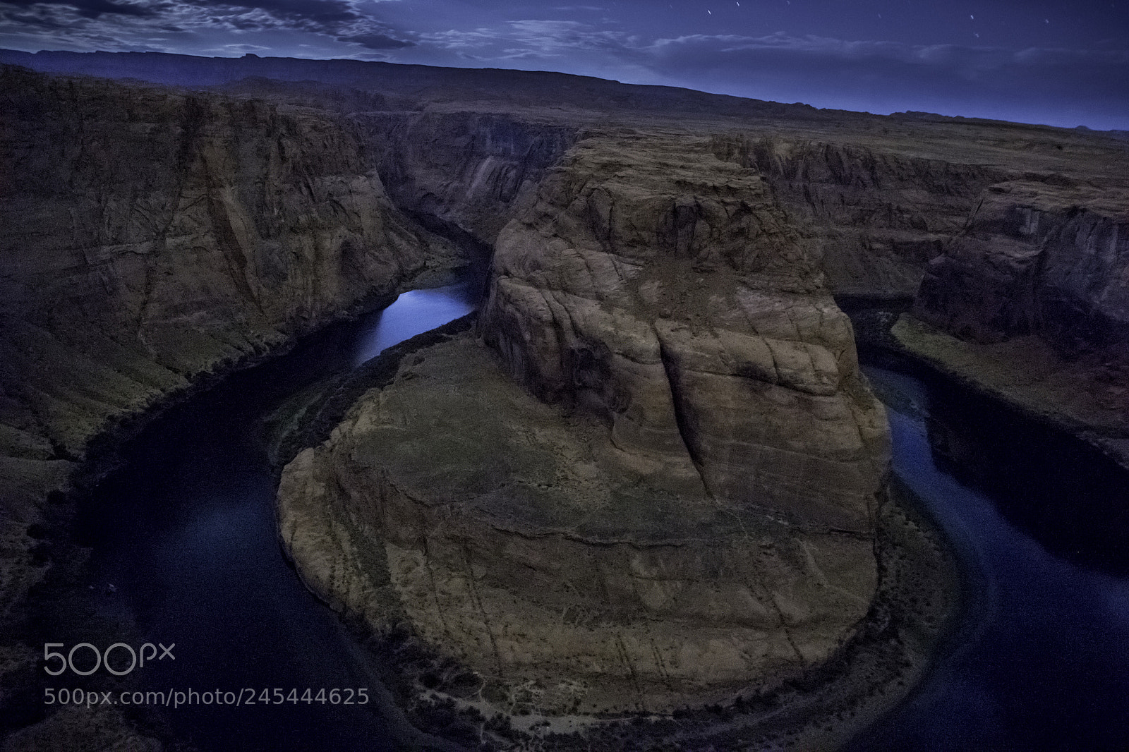 Canon EOS 600D (Rebel EOS T3i / EOS Kiss X5) sample photo. Horseshoe bend by moonlight photography