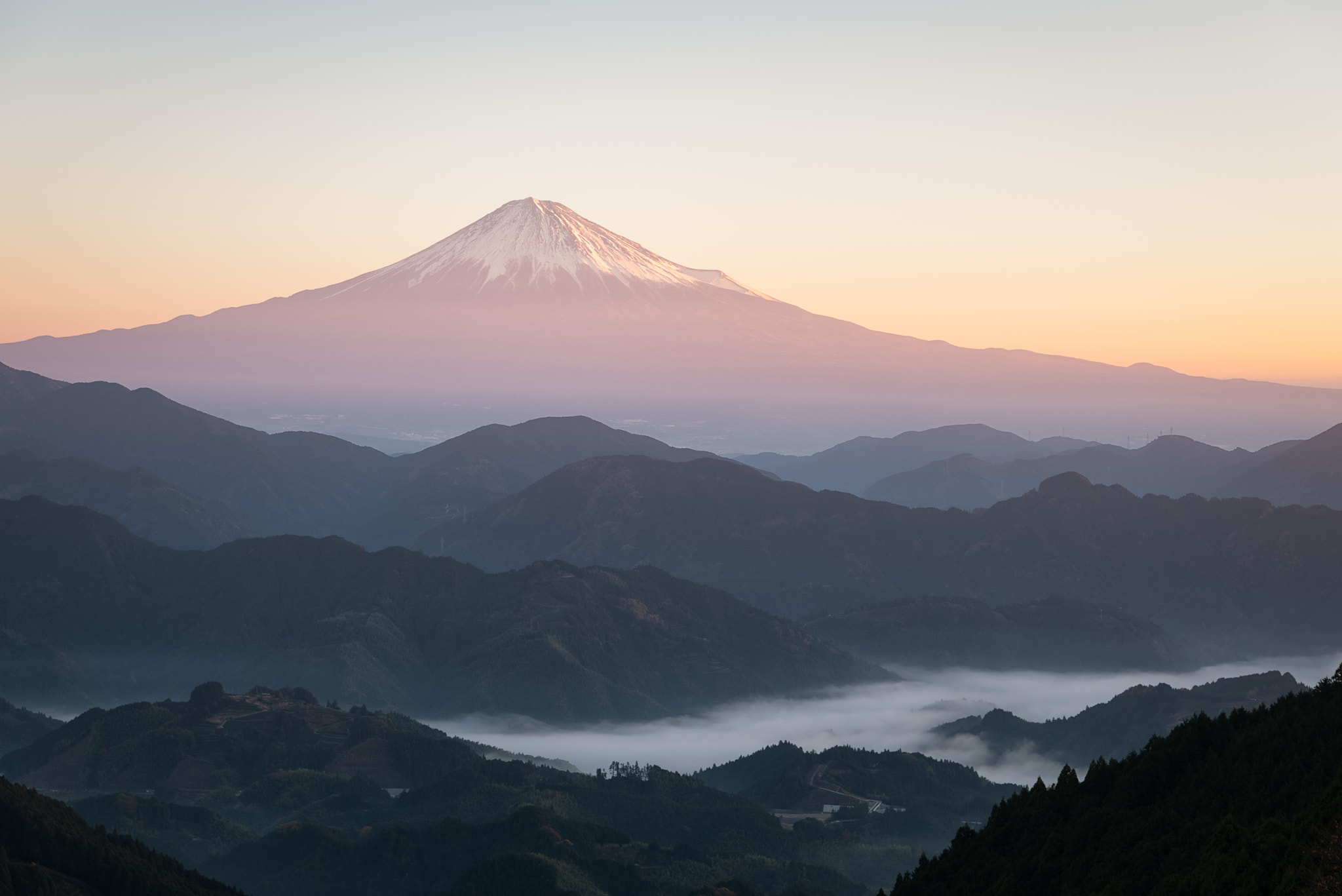 Nikon D810A sample photo. Mt. fuji lit at sunrise photography