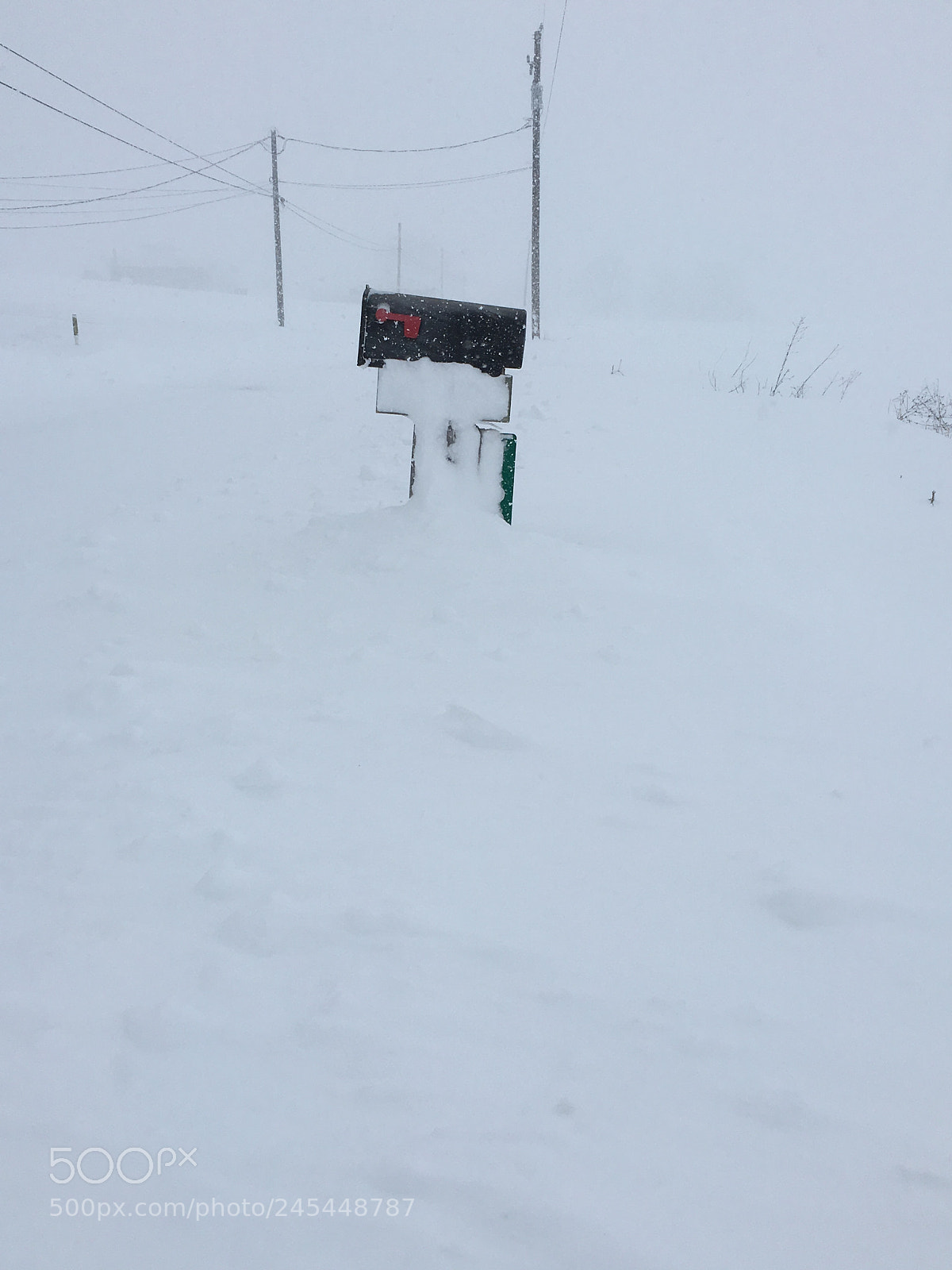 Apple iPhone 6s sample photo. Mailbox in snow photography