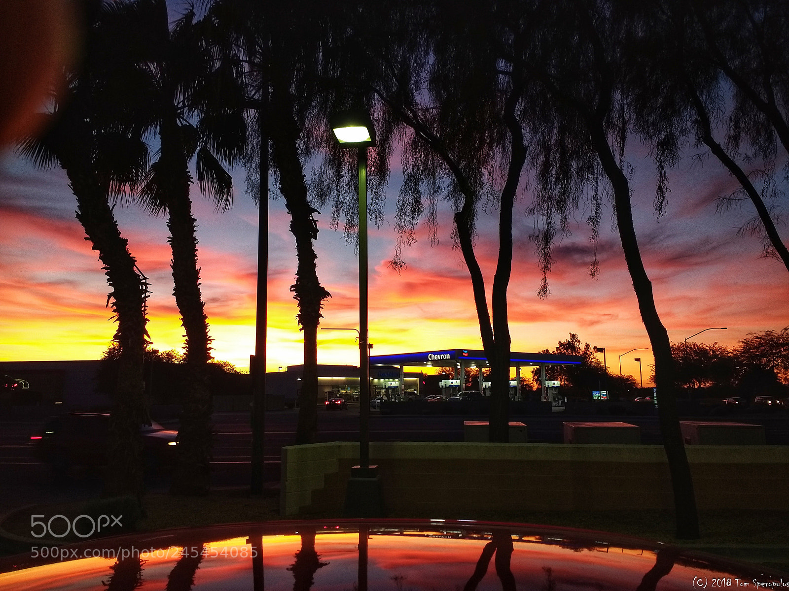 Motorola Moto G (4) sample photo. Gas station sunset photography
