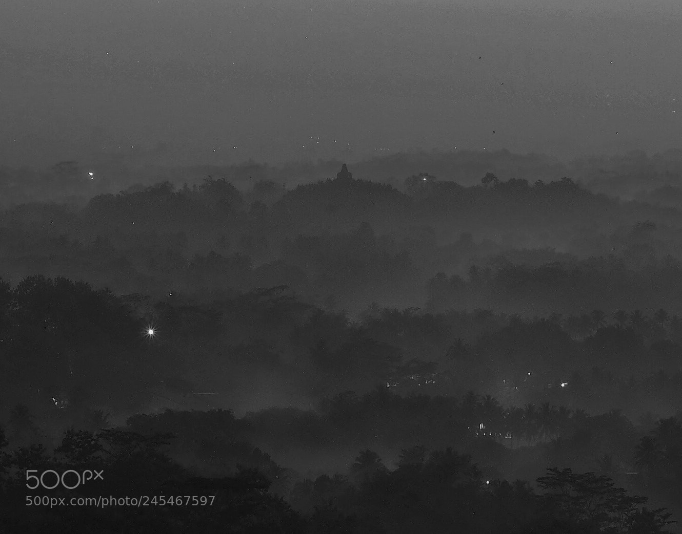 Olympus OM-D E-M10 sample photo. Silhouette of borobudur temple photography