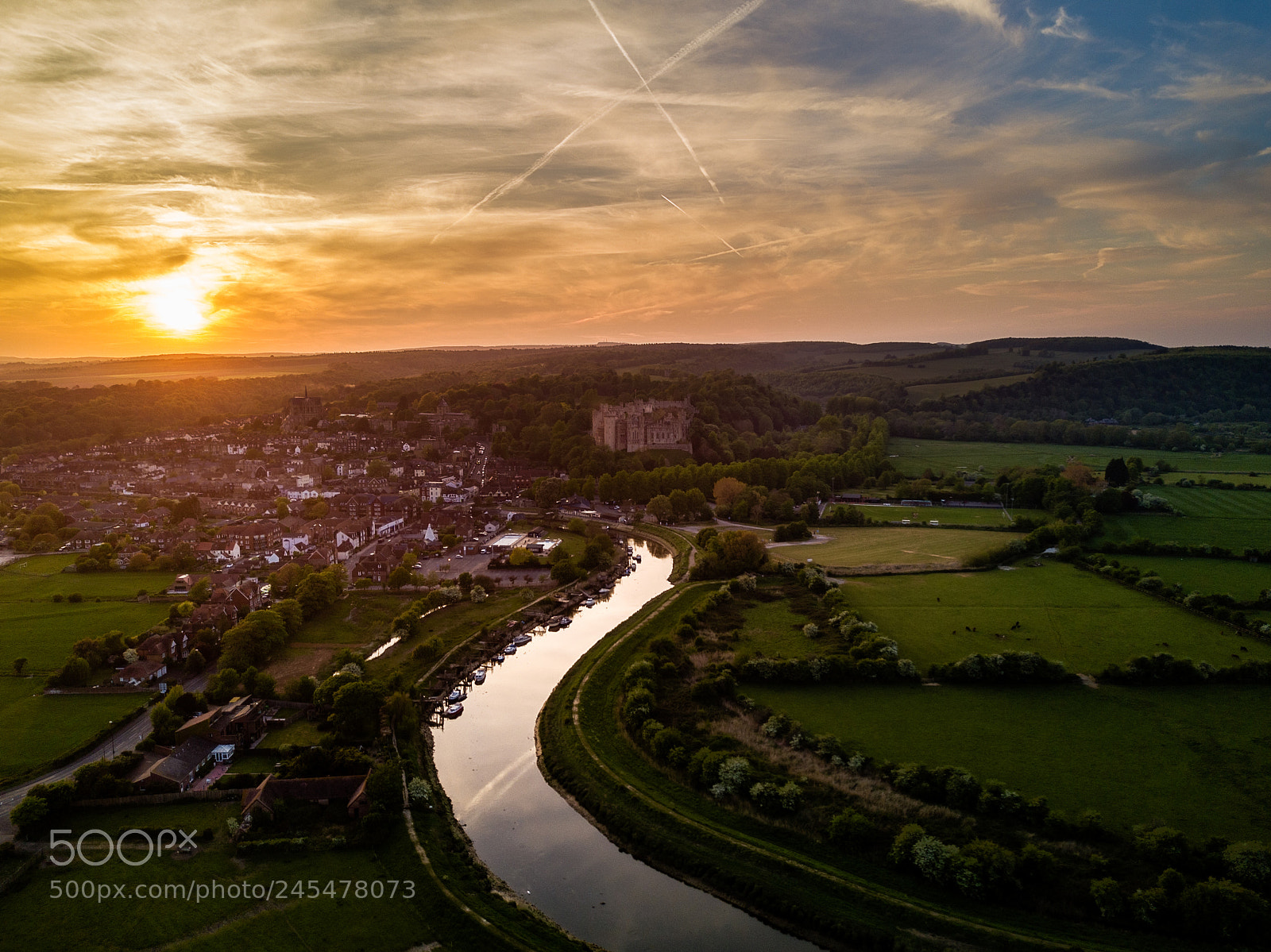 DJI FC220 sample photo. Arundel castle at sunset photography