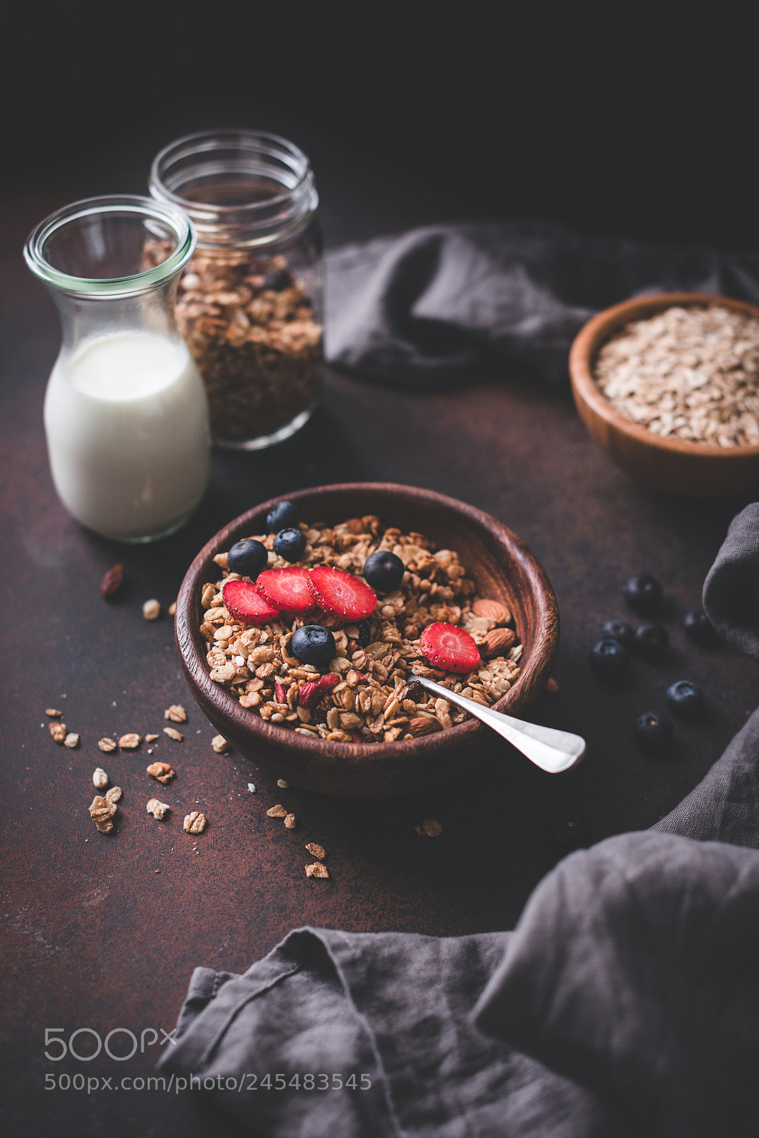Nikon D810 sample photo. Granola with fresh fruits photography