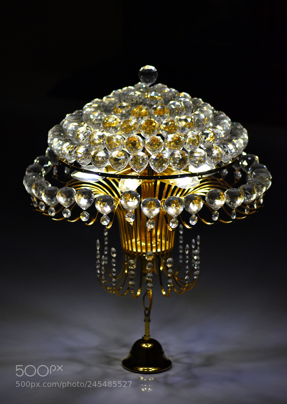 Nikon D7200 sample photo. Chandelier reflected in black photography