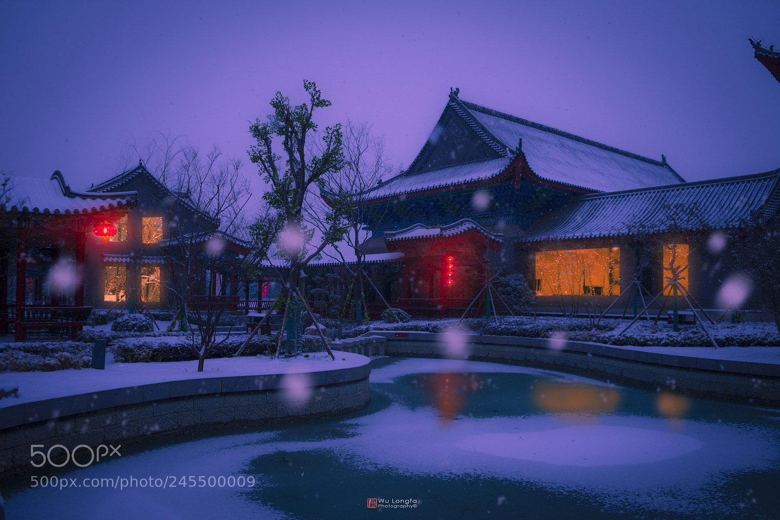 Sony a7 II sample photo. Snowy evening雪夜 photography