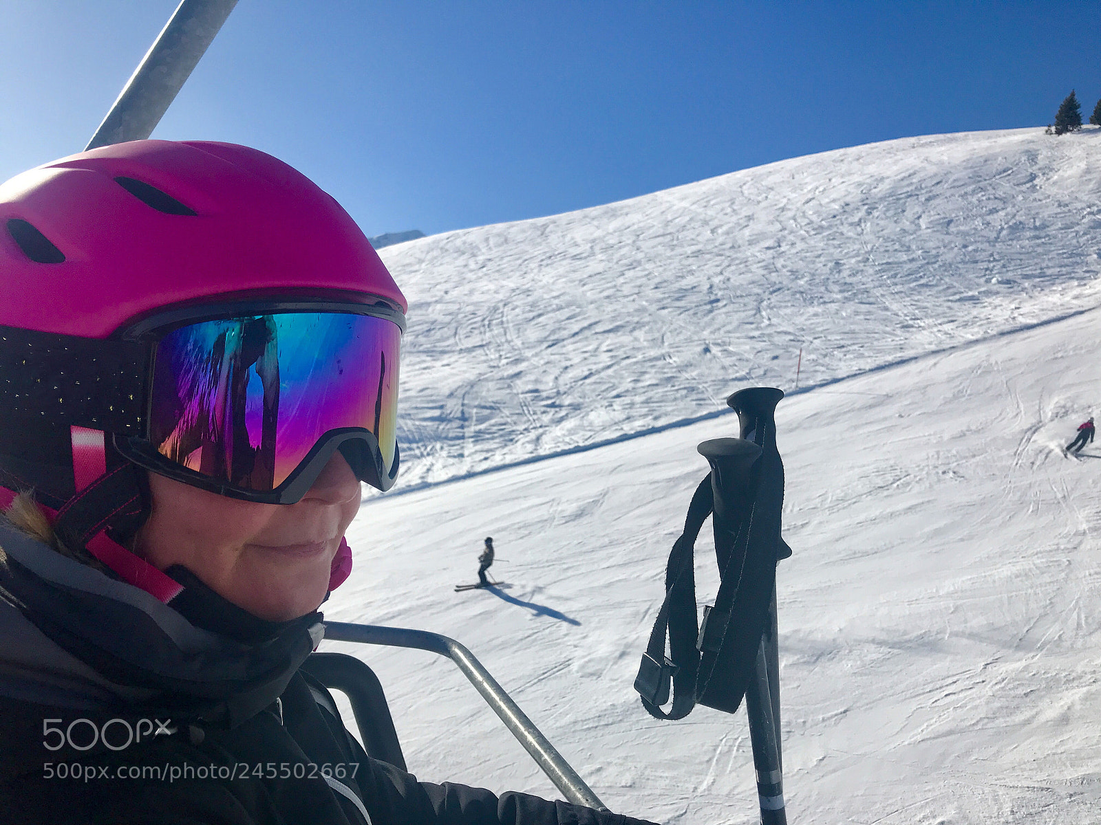 Apple iPhone 7 sample photo. Female skier in ski photography