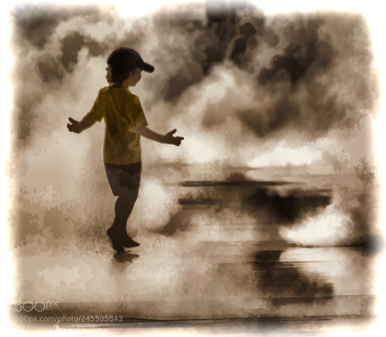 Nikon D7100 sample photo. Boy in mist photography