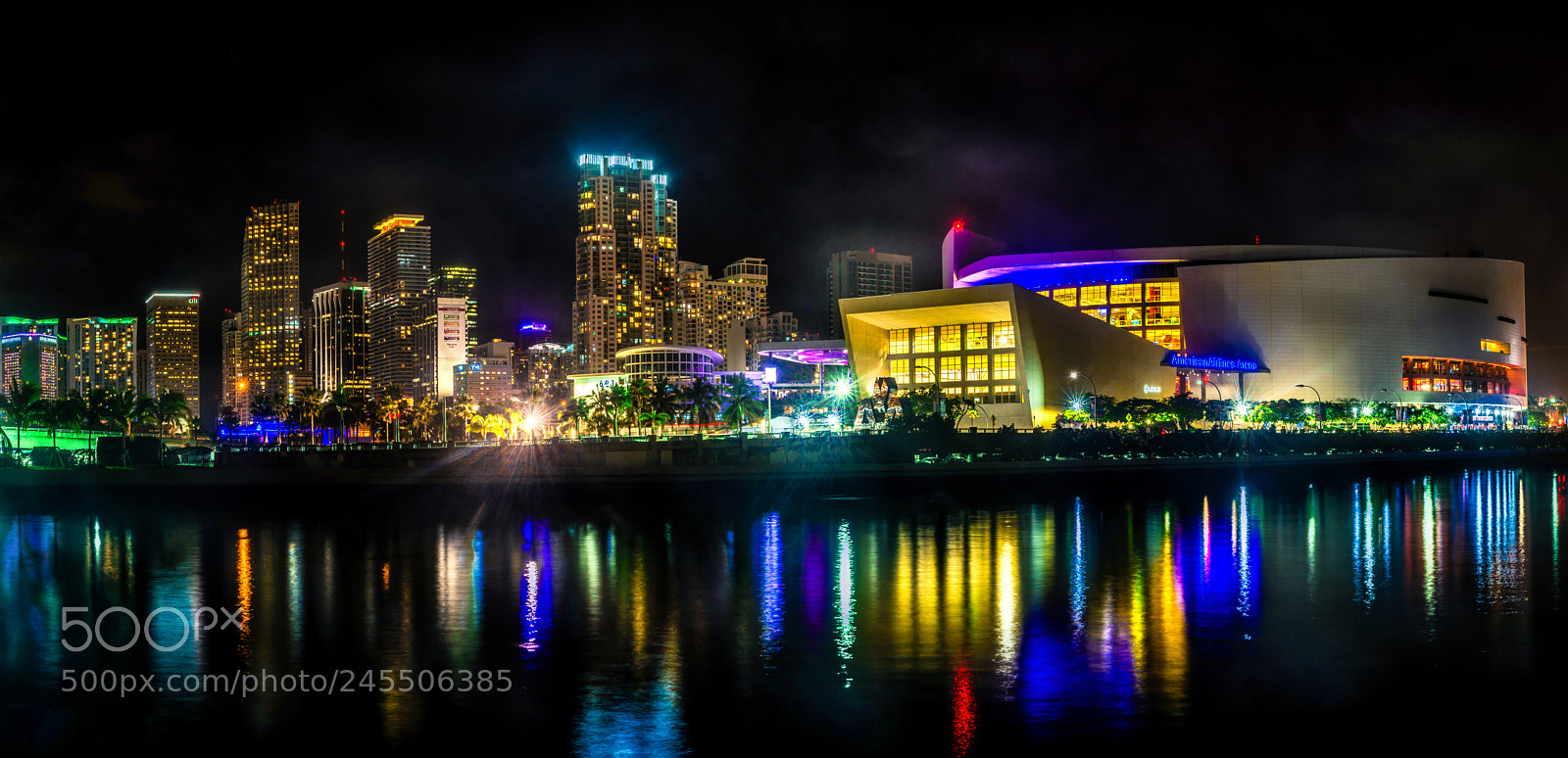 Nikon D800 sample photo. Miamiarenawaterfront pano final photography