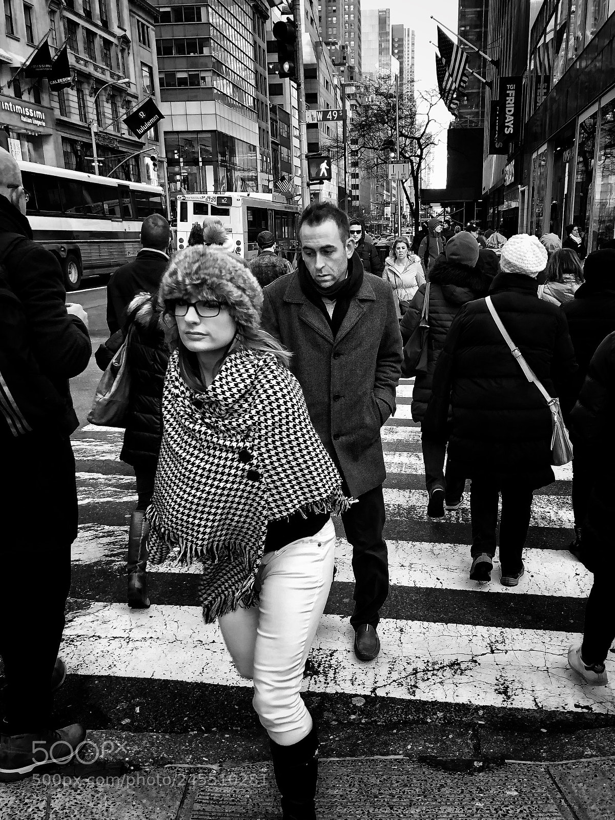 Apple iPhone X sample photo. Nyc crosswalk photography