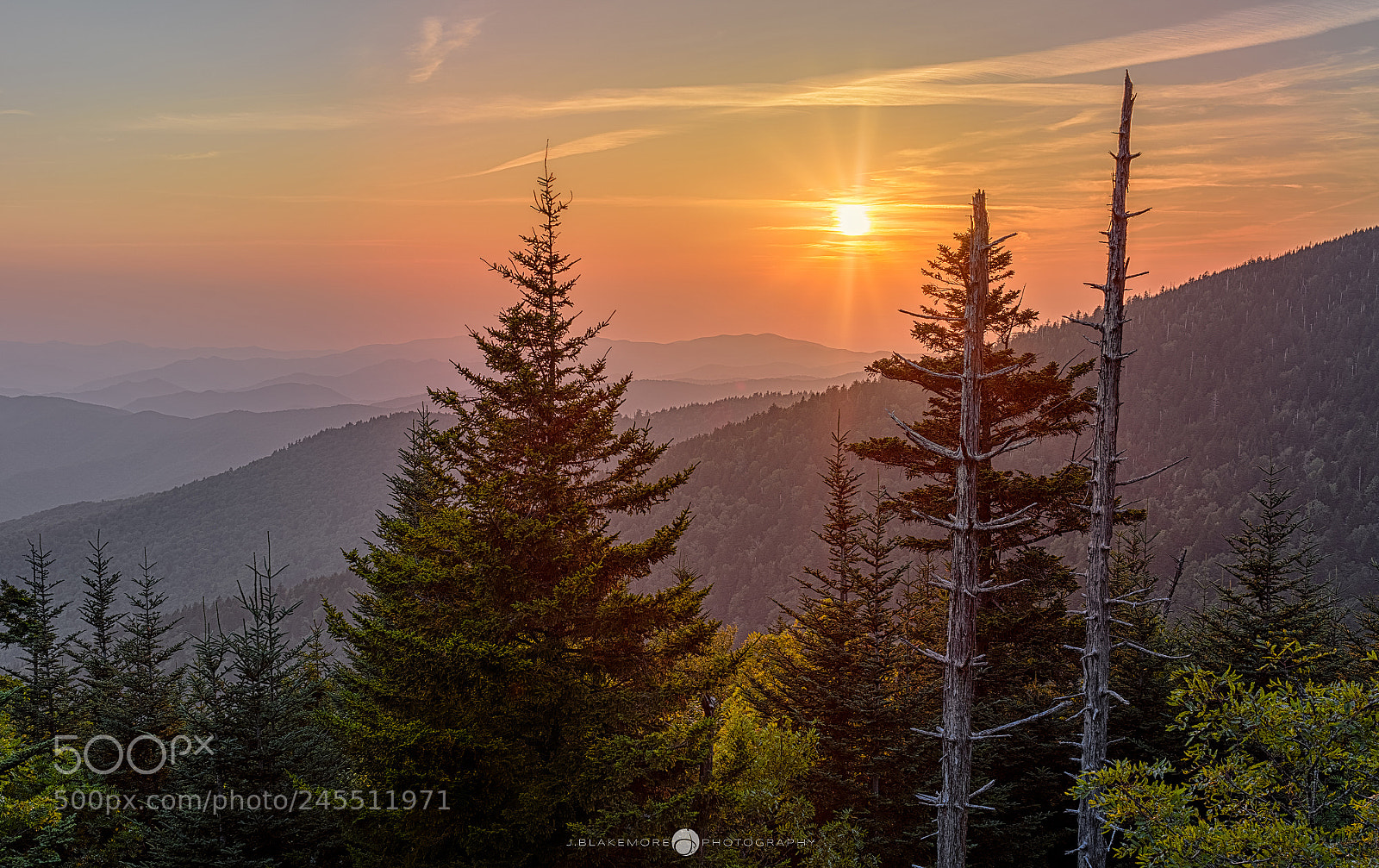 Nikon D810 sample photo. Sunset at clingmans dome photography