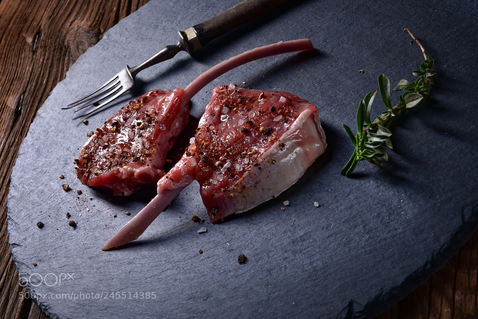 Nikon D810 sample photo. Raw lamb chops photography