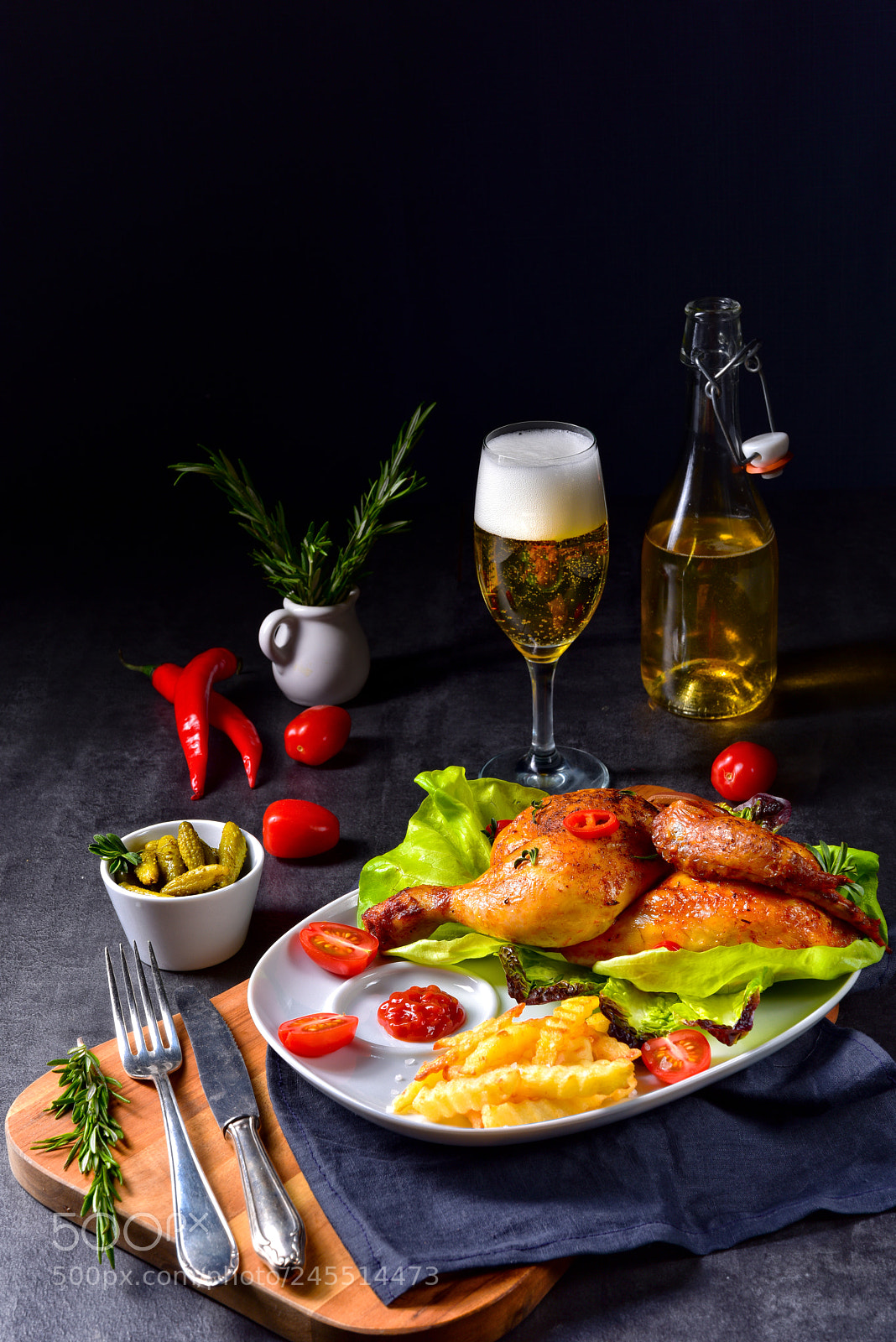 Nikon D810 sample photo. Fried chicken with chips photography