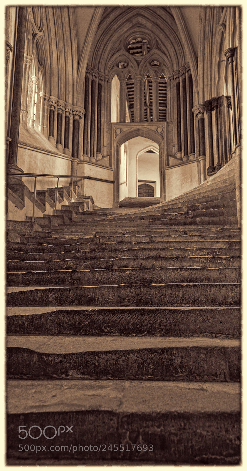 Nikon D7100 sample photo. Wells cathedral steps photography
