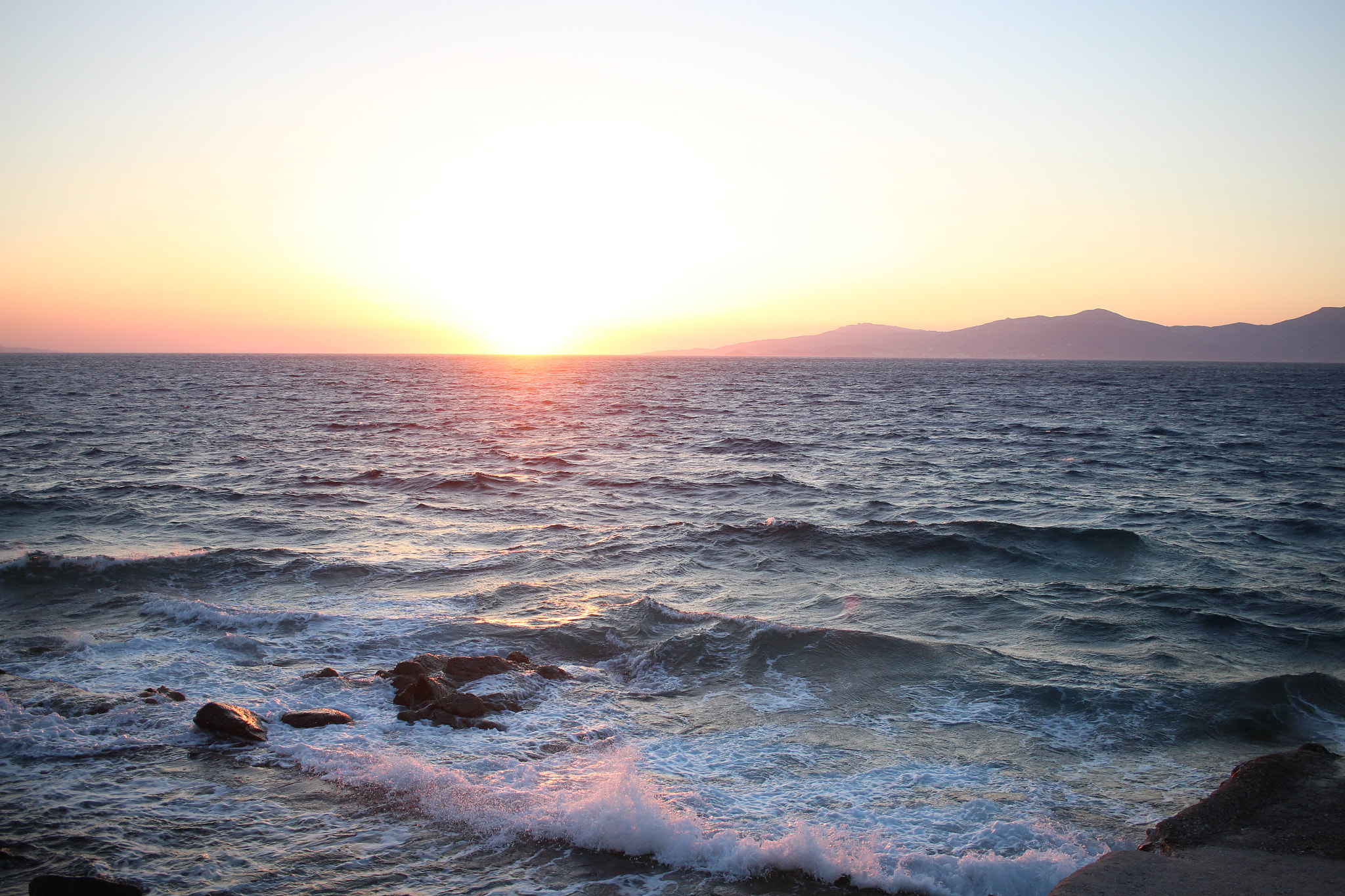 Canon EF-S 24mm F2.8 STM sample photo. Mykonos sunset photography