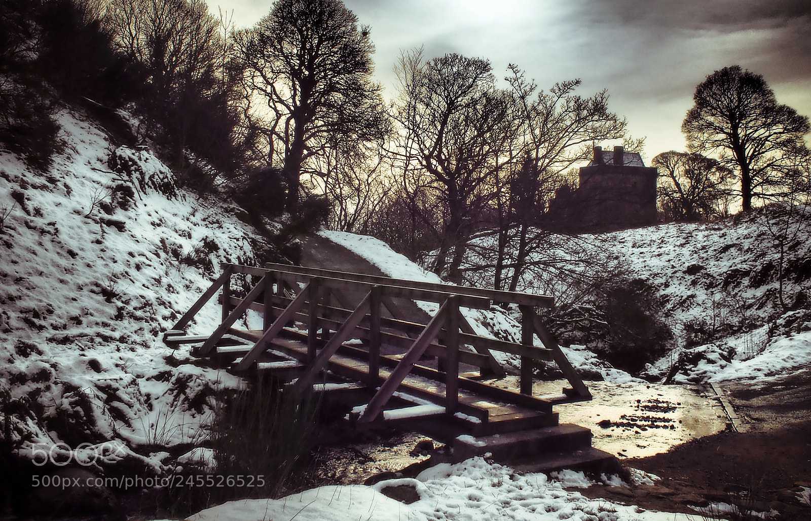 Olympus OM-D E-M1 sample photo. Winter skies at castle photography