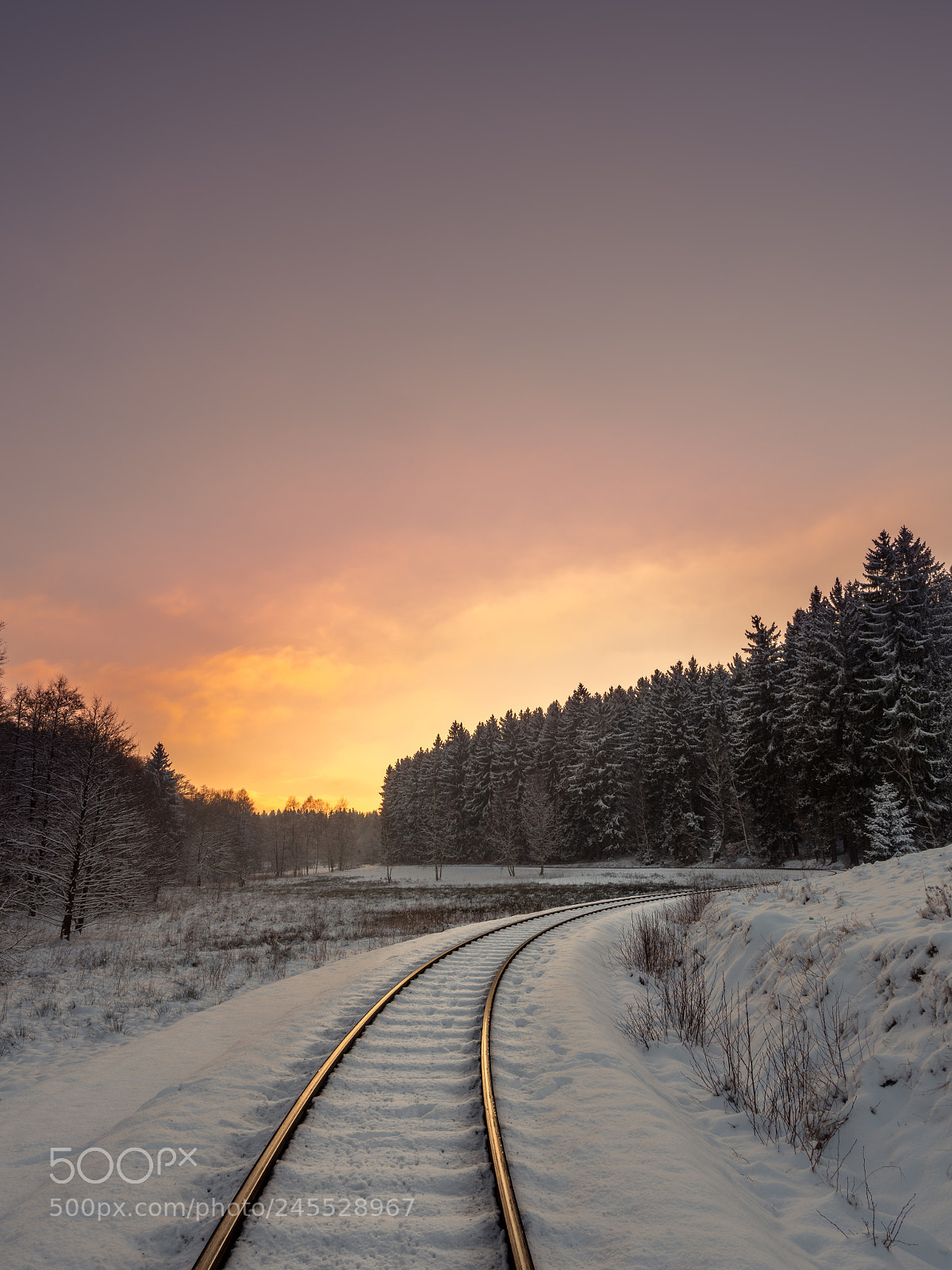 Olympus OM-D E-M1 Mark II sample photo. Wintergleise im sonnenaufgang photography