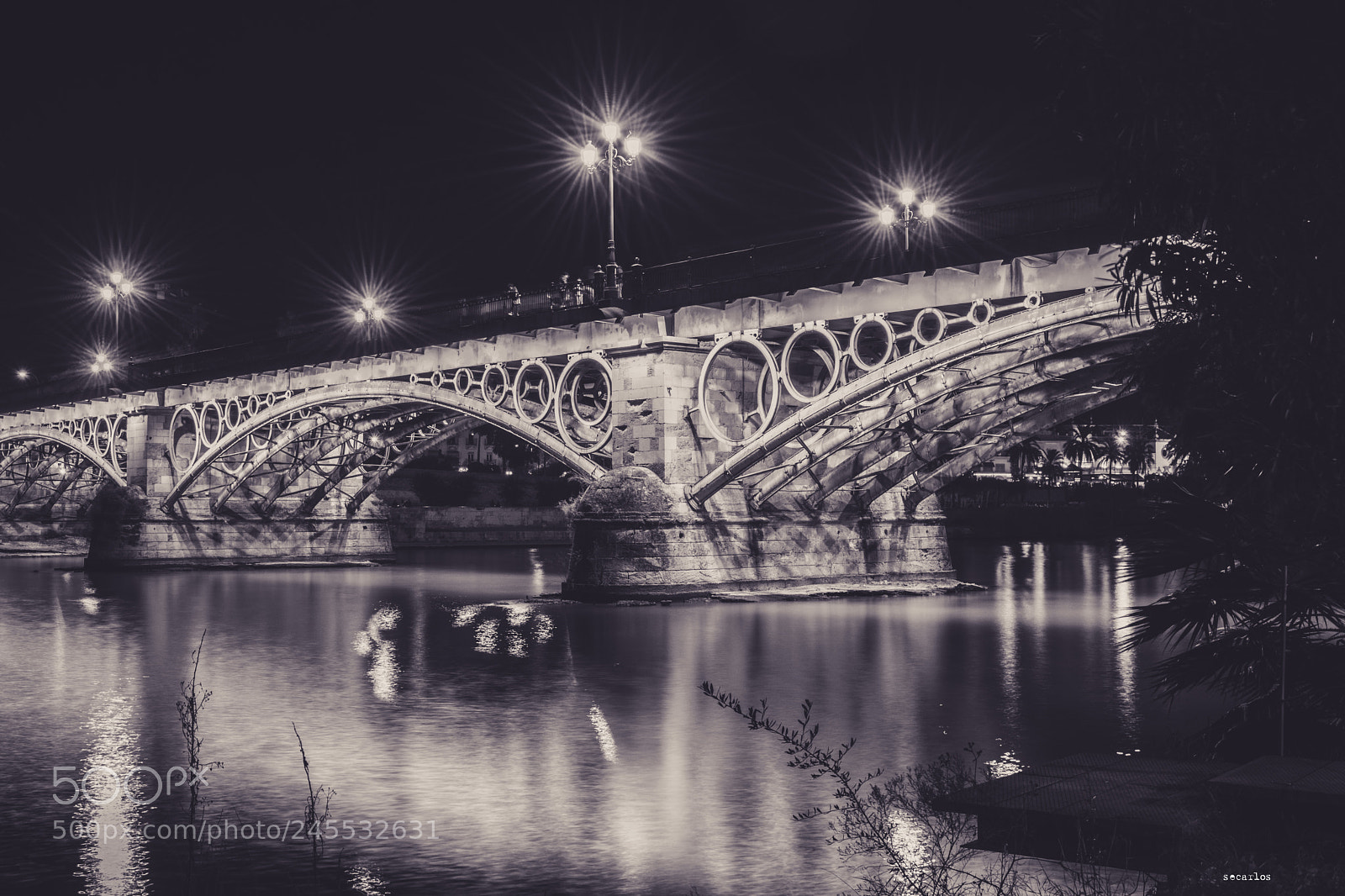 Nikon D7100 sample photo. Puente de triana. nocturna photography