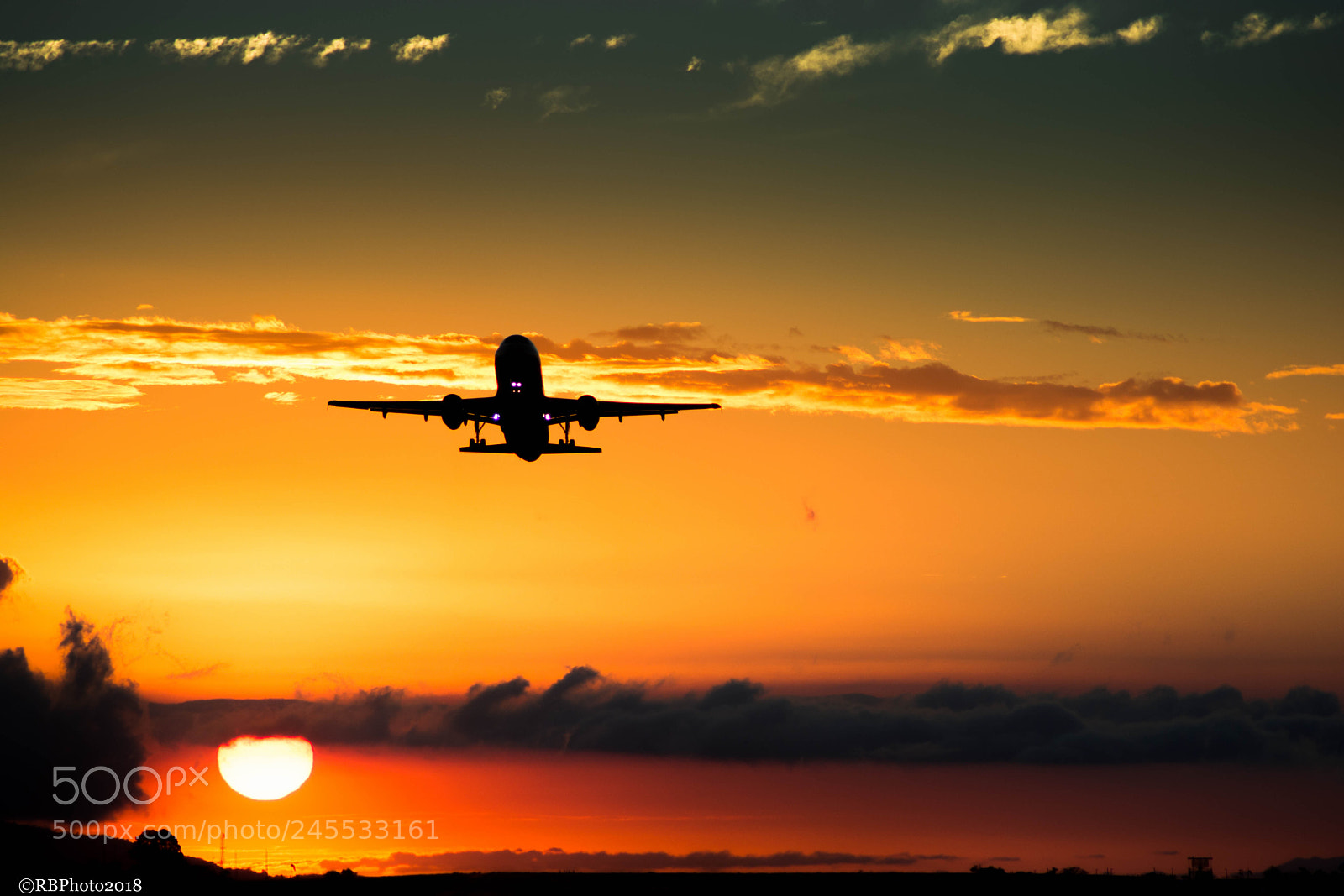 Nikon D5200 sample photo. Sunset airplane photography