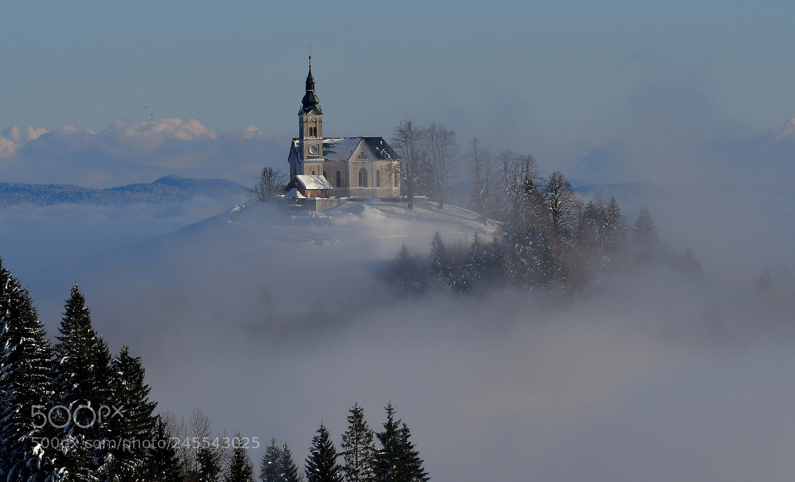 Nikon D500 sample photo. Church above the fog photography