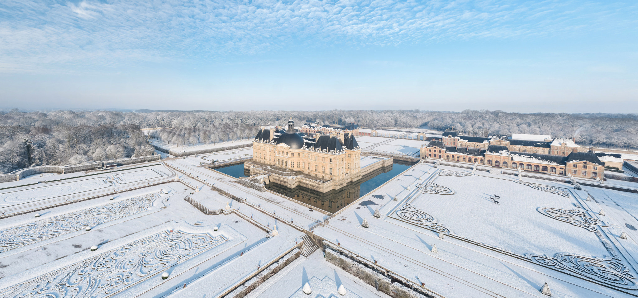DJI FC6520 sample photo. Vaux le vicomte sous la neige photography