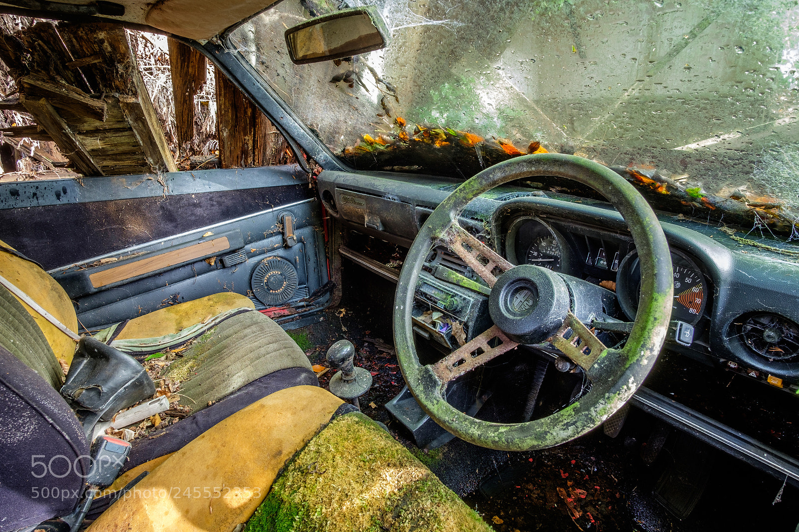 Fujifilm X-T1 sample photo. Rotting car photography