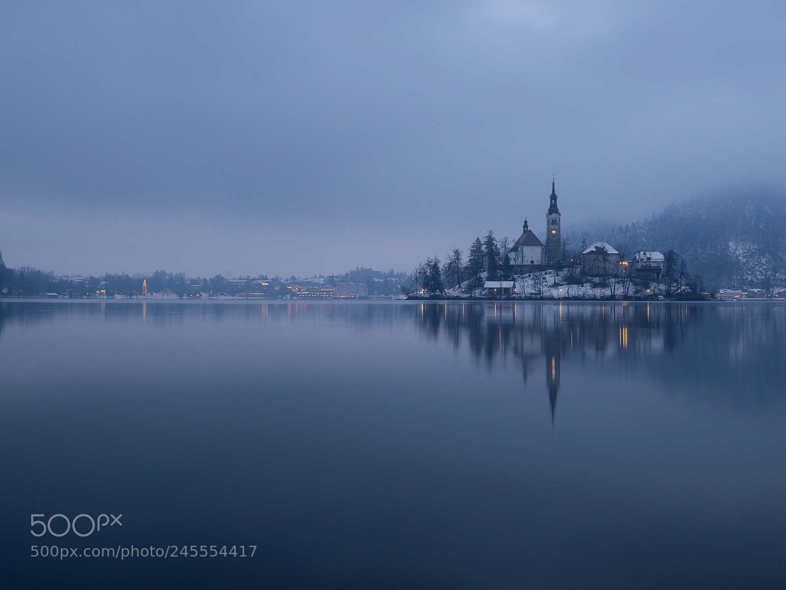 Olympus OM-D E-M10 II sample photo. Blue hour in bled photography