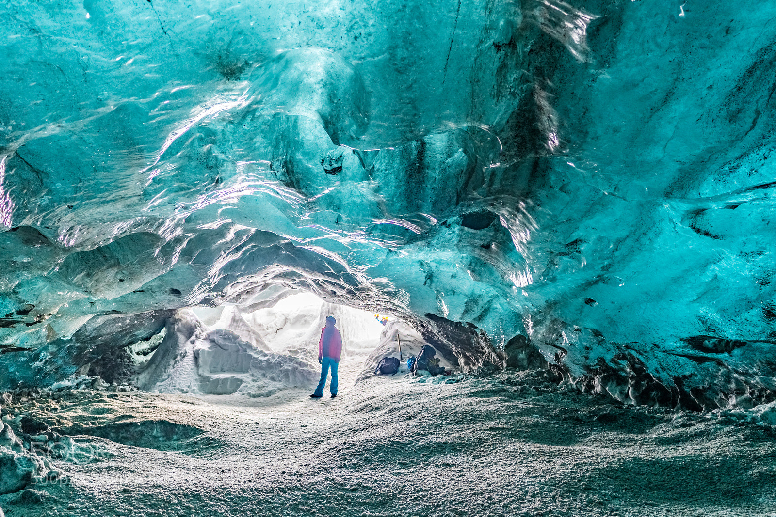 Sony a6300 sample photo. Glacier cave exploring photography
