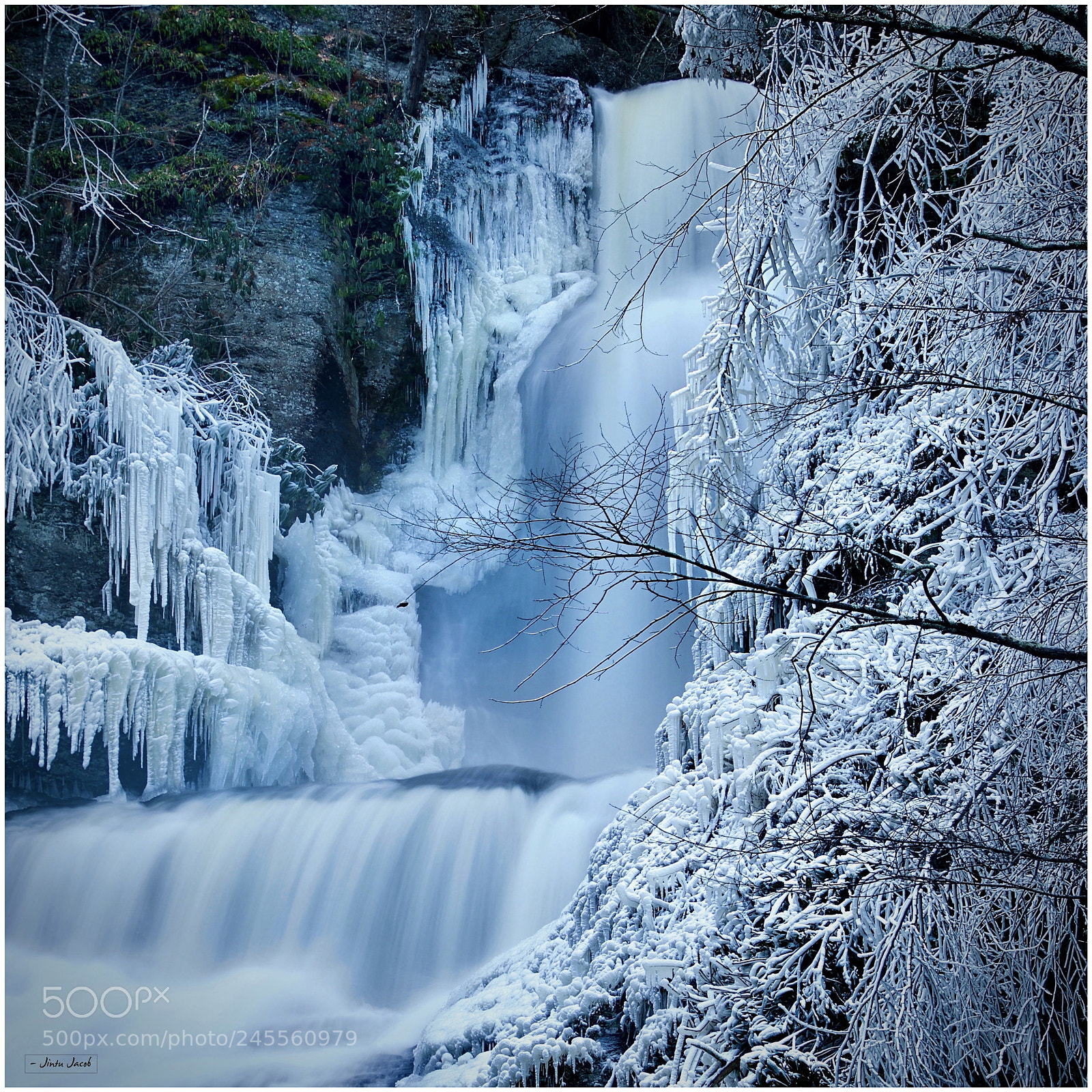 Nikon D500 sample photo. Snow covered buttermilk falls photography