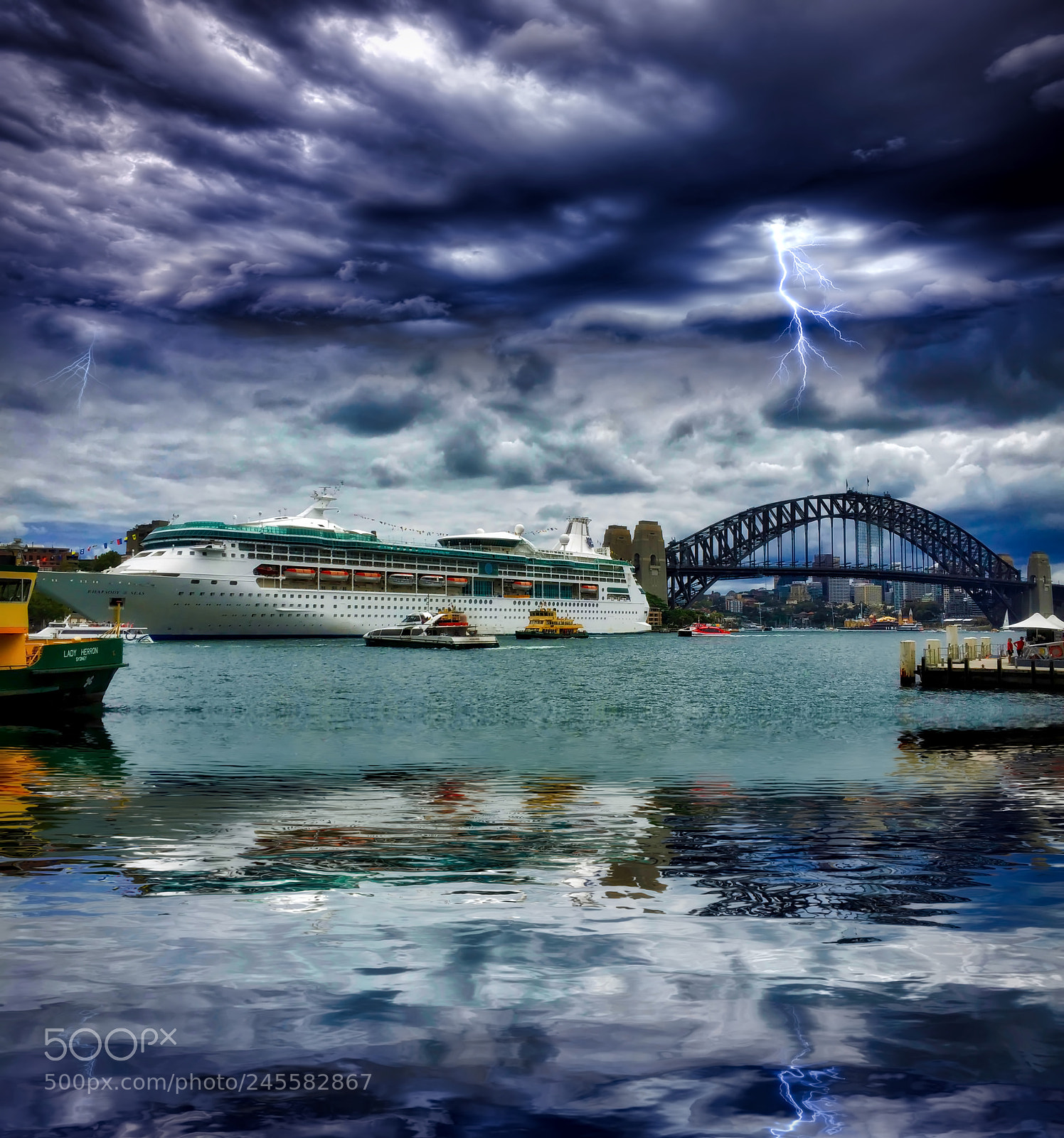 Apple iPhone 6 sample photo. Storm on harbour bridge photography
