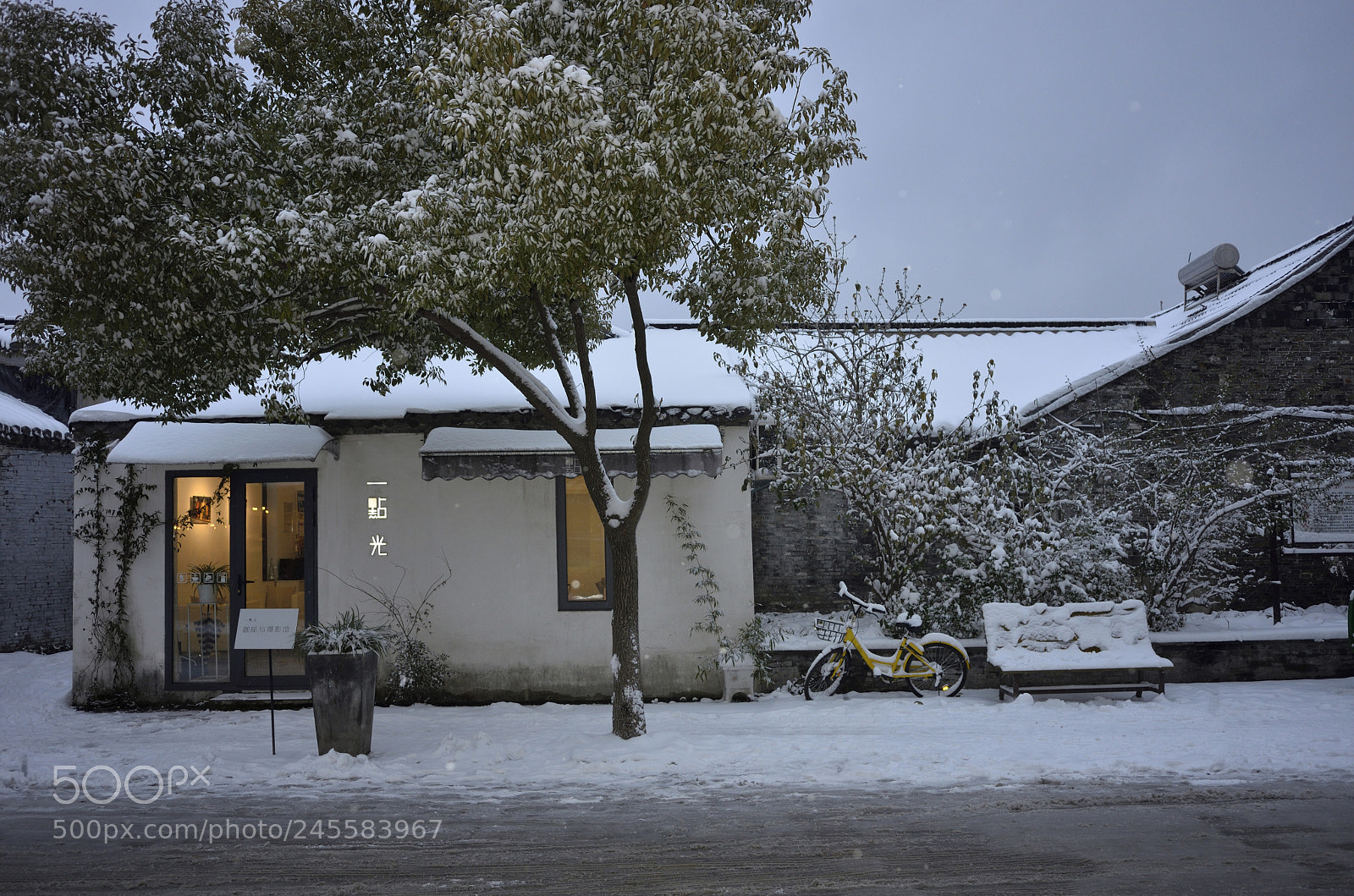 Nikon Coolpix A sample photo. Coffee bar in snow photography