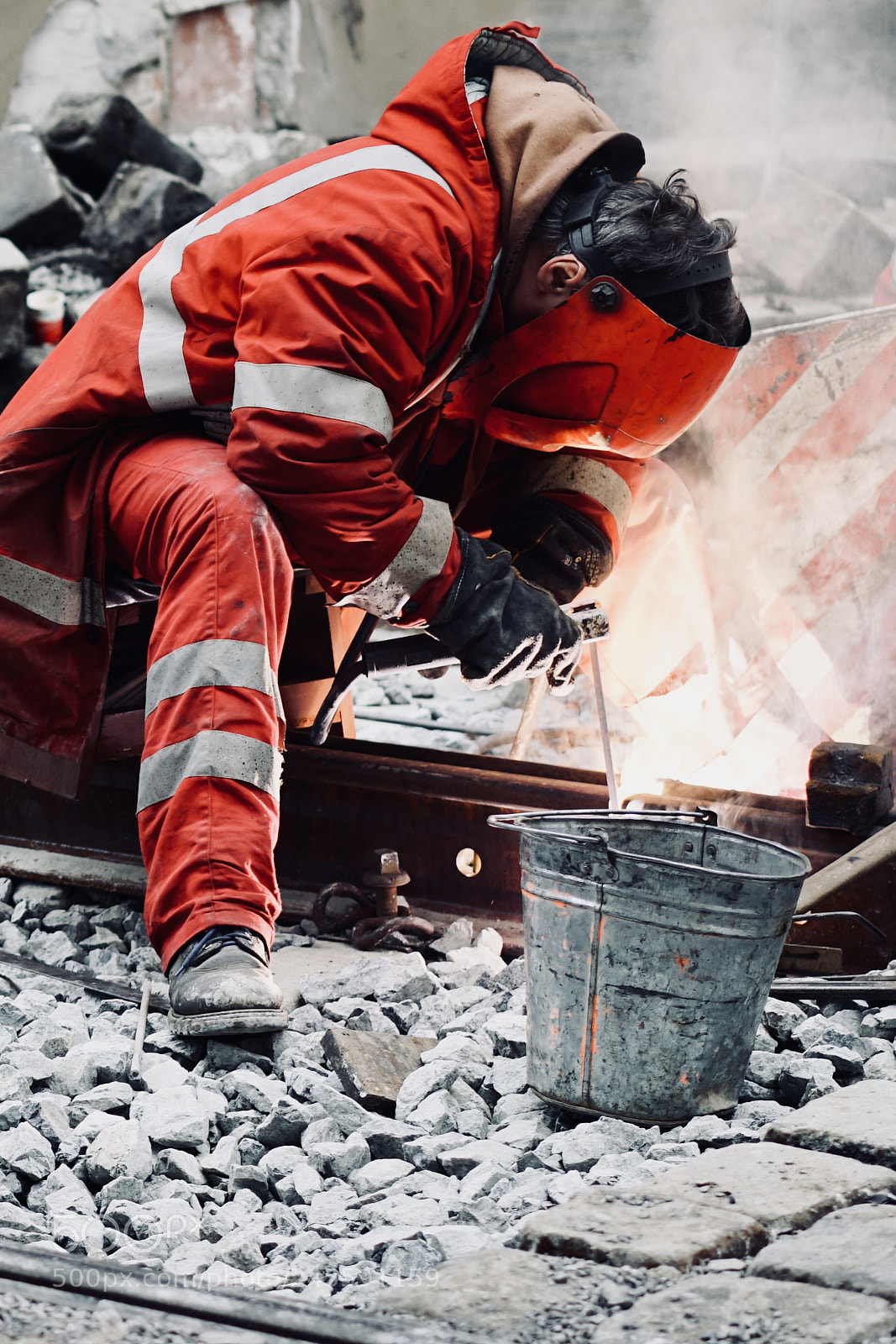 Sony a7R II sample photo. Workers on the road photography
