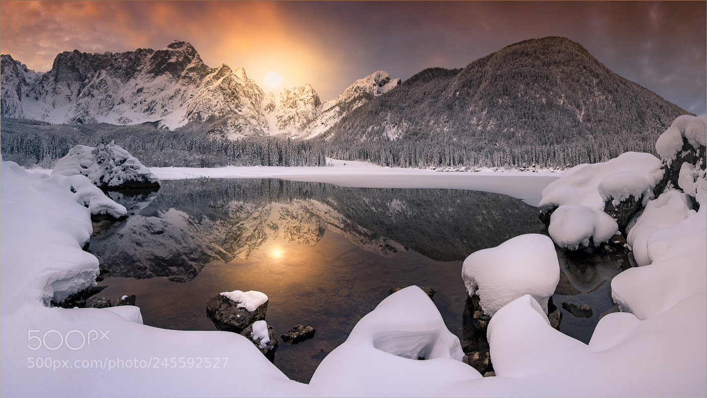 Pentax K-3 sample photo. Lago fusine im winter photography