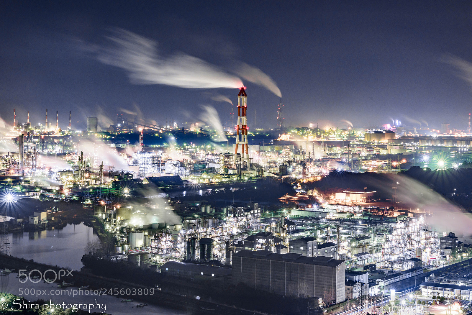 Nikon D810 sample photo. Factory night view photography