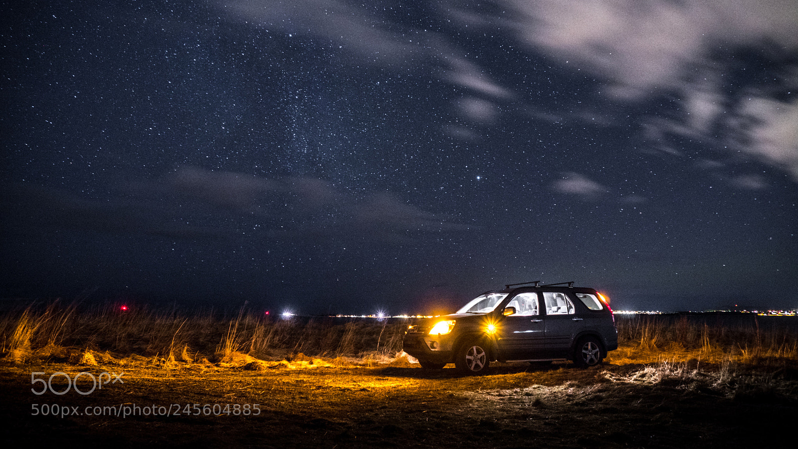 Sony a6500 sample photo. Car under the night photography
