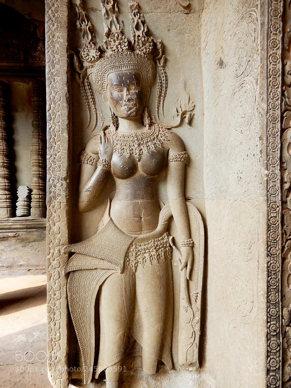 Nikon Coolpix A900 sample photo. Apsara in khmer architecture photography