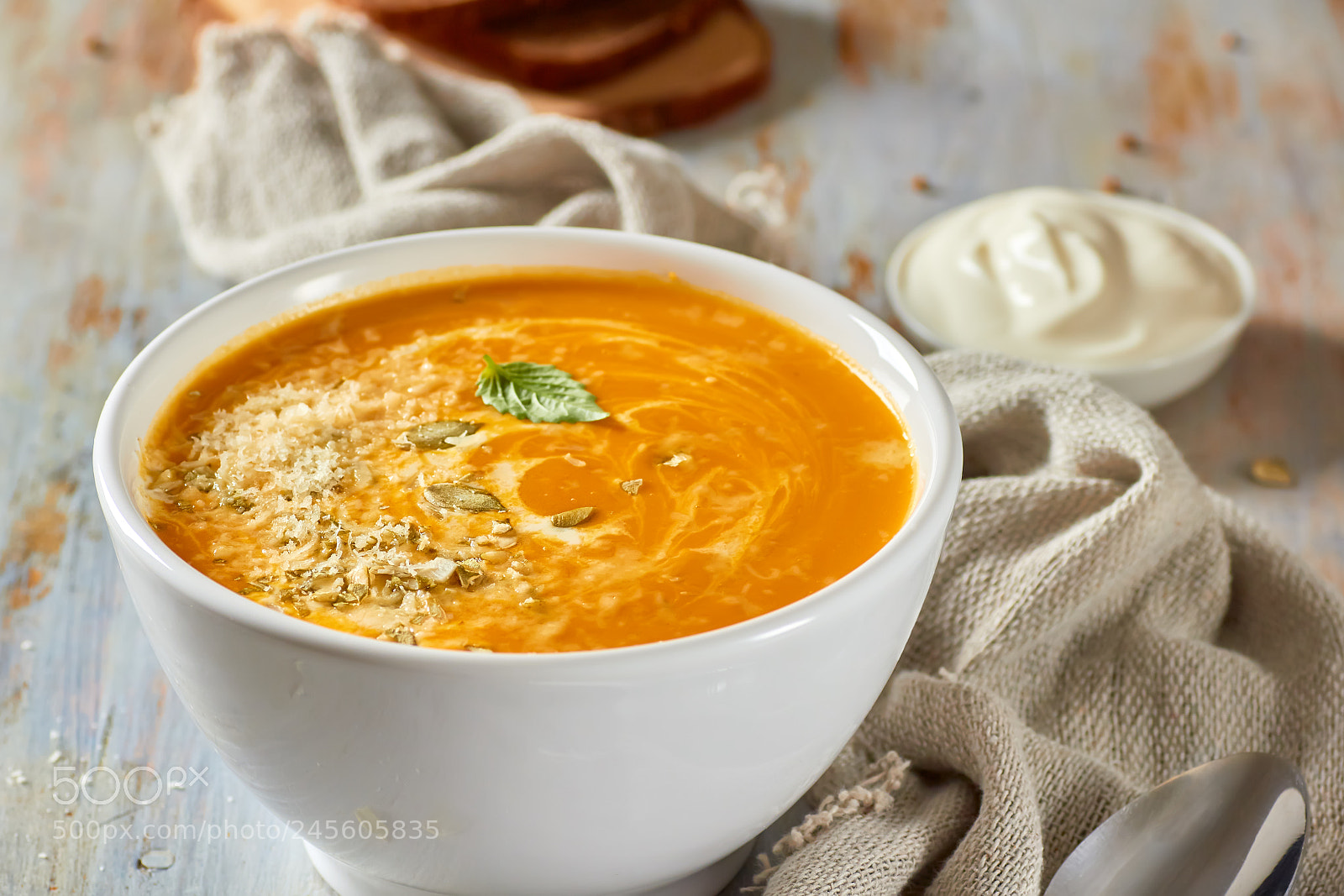 Canon EOS 60D sample photo. Bowl of pumpkin soup photography