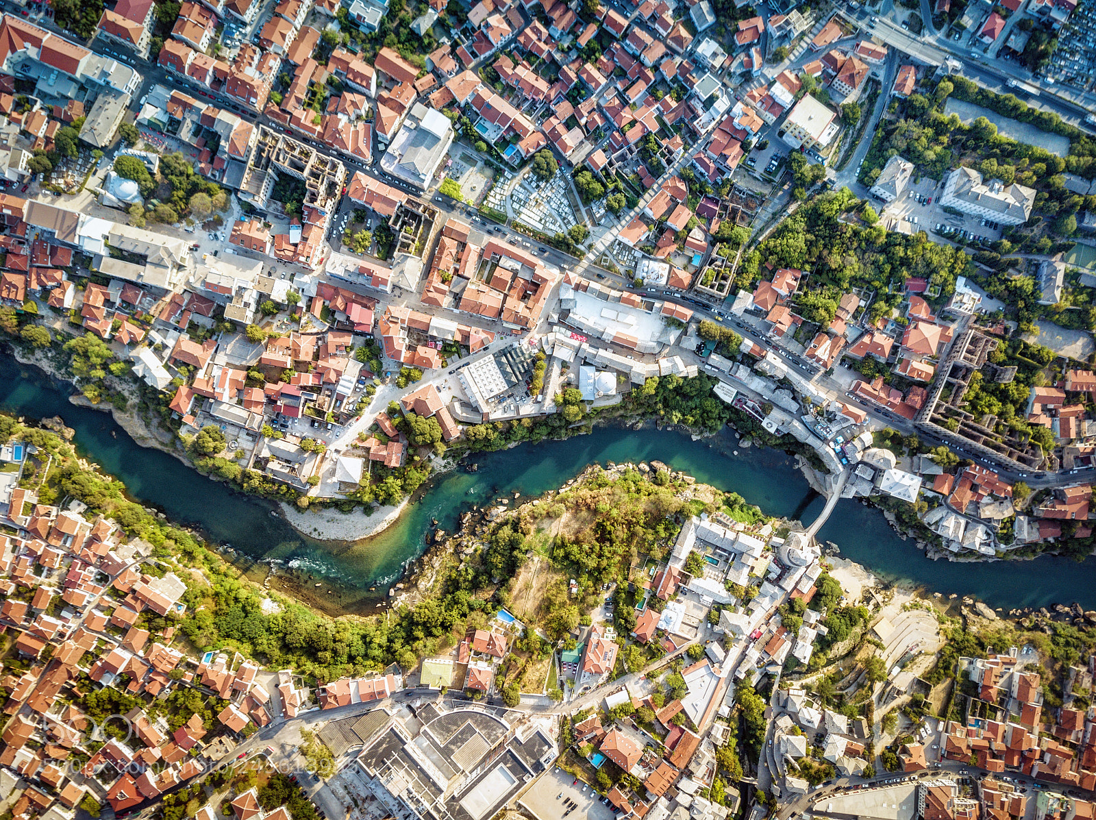DJI FC220 sample photo. Mostar drone aerial, bosnia photography