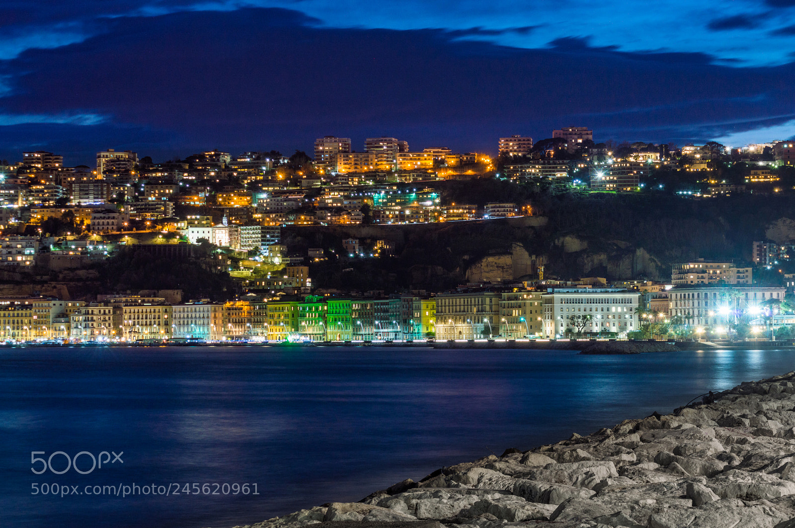 Nikon D3200 sample photo. Nightscape of napoli photography