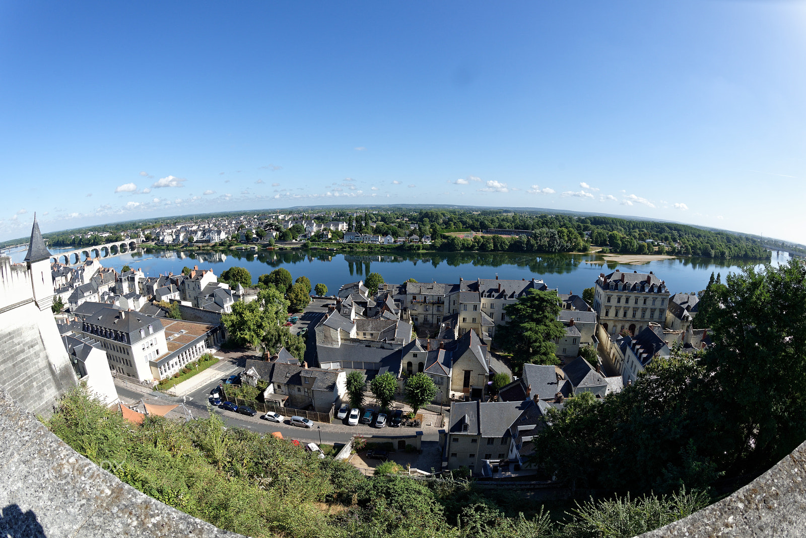 Nikon D810 sample photo. Saumur, fluss loire, blick vom chateau, fisheye photography