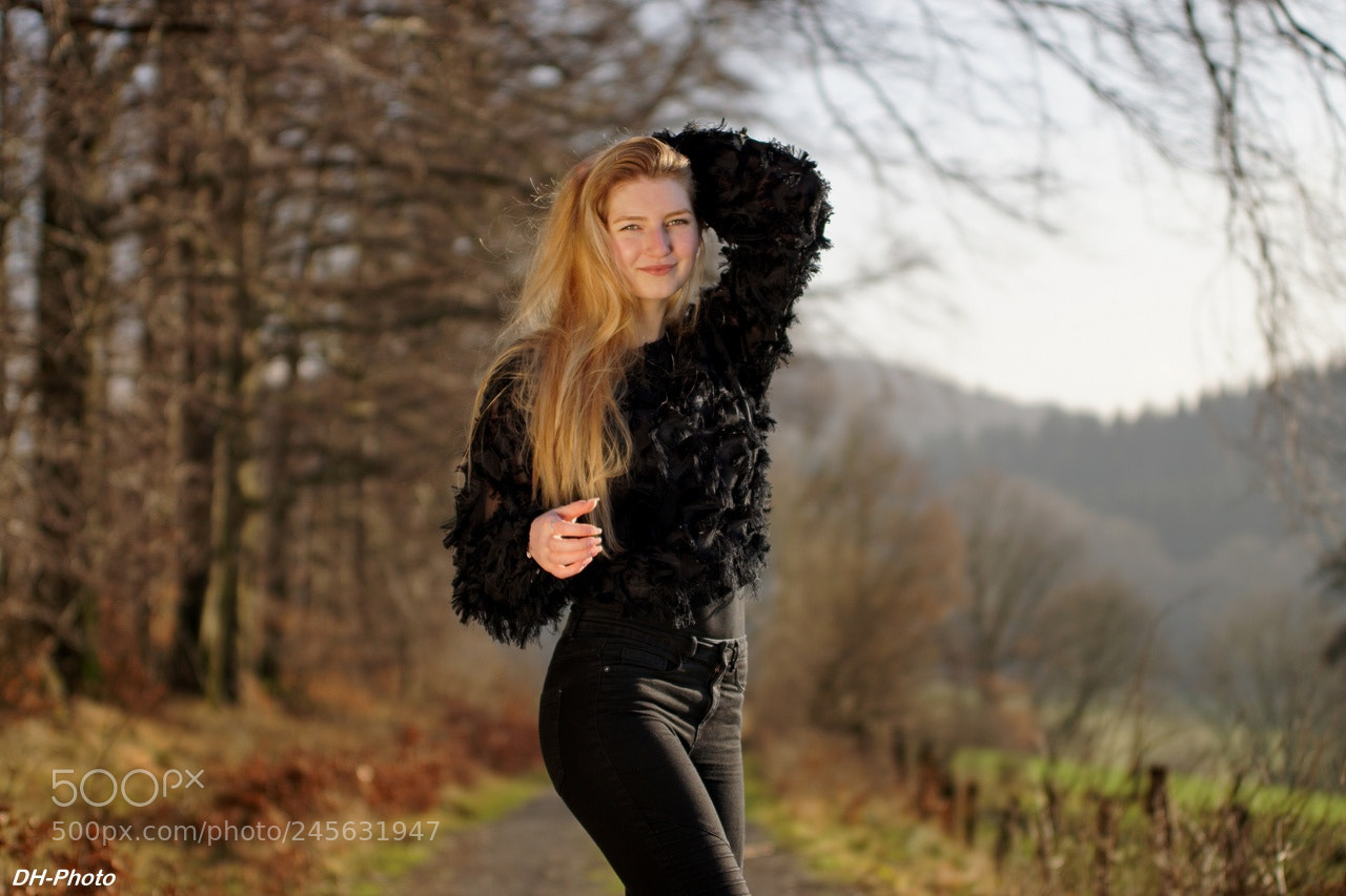 Sony ILCA-77M2 sample photo. Blonde haired winter beauty photography