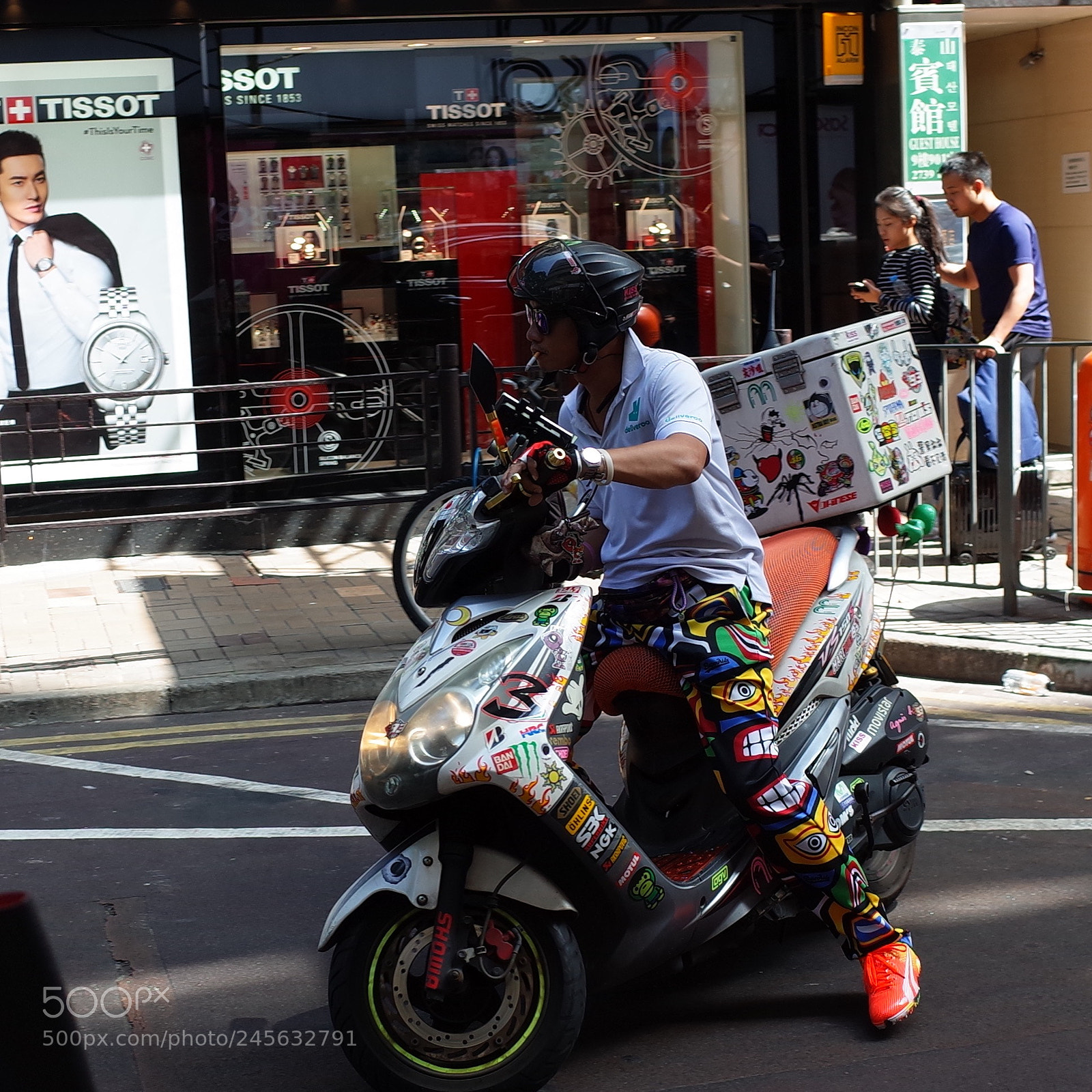 Ricoh GR II sample photo. Sticker rider photography