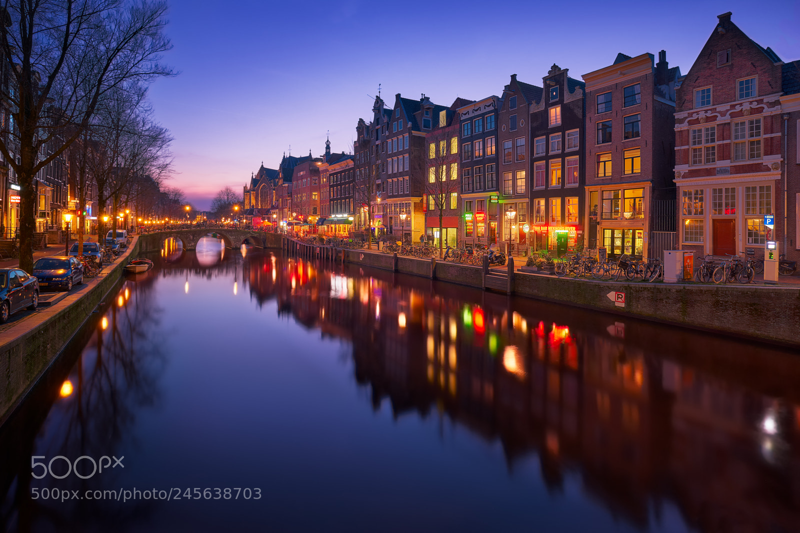 Fujifilm X-T2 sample photo. Oudezijds voorburgwal after sunset photography