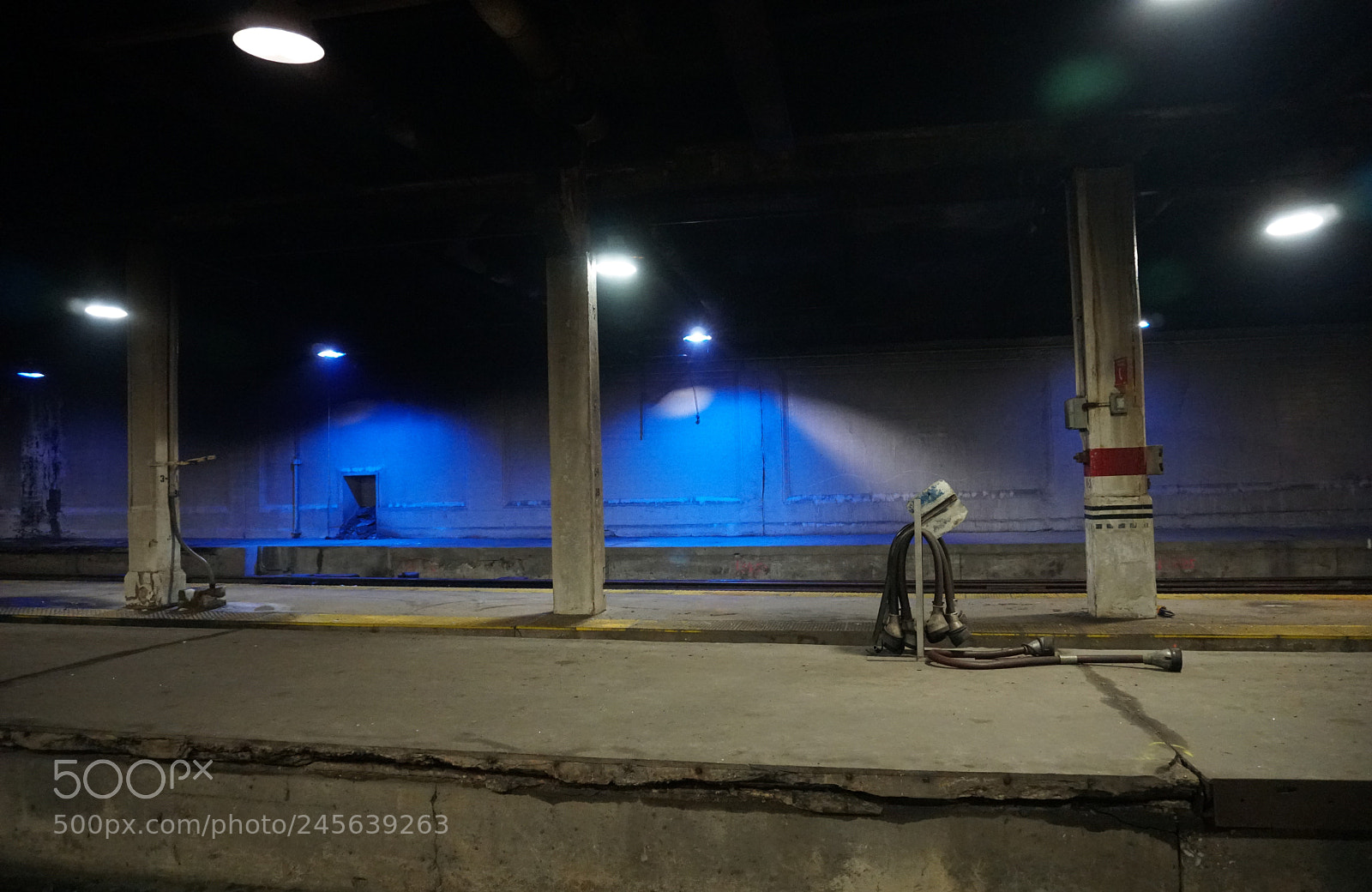 Sony a6500 sample photo. The station with blue photography