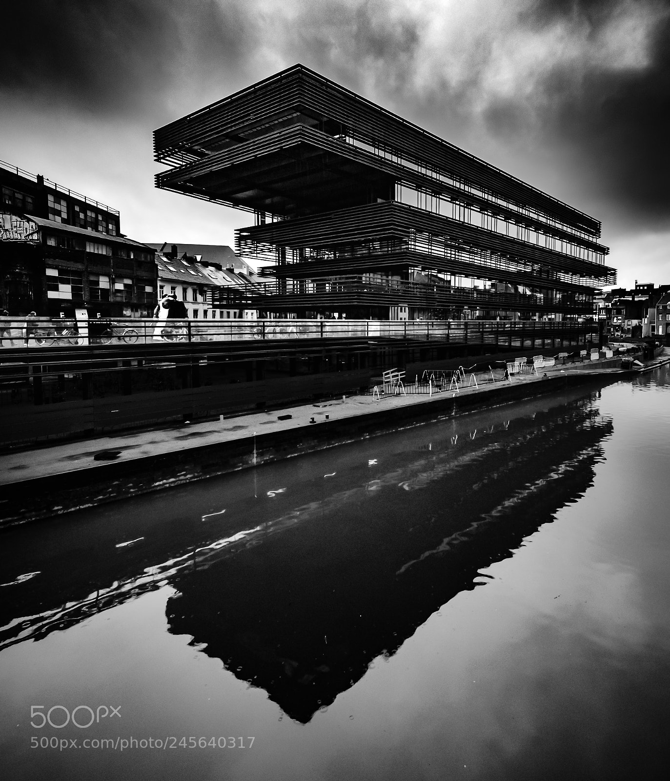 Nikon D810 sample photo. Gent public library bw photography