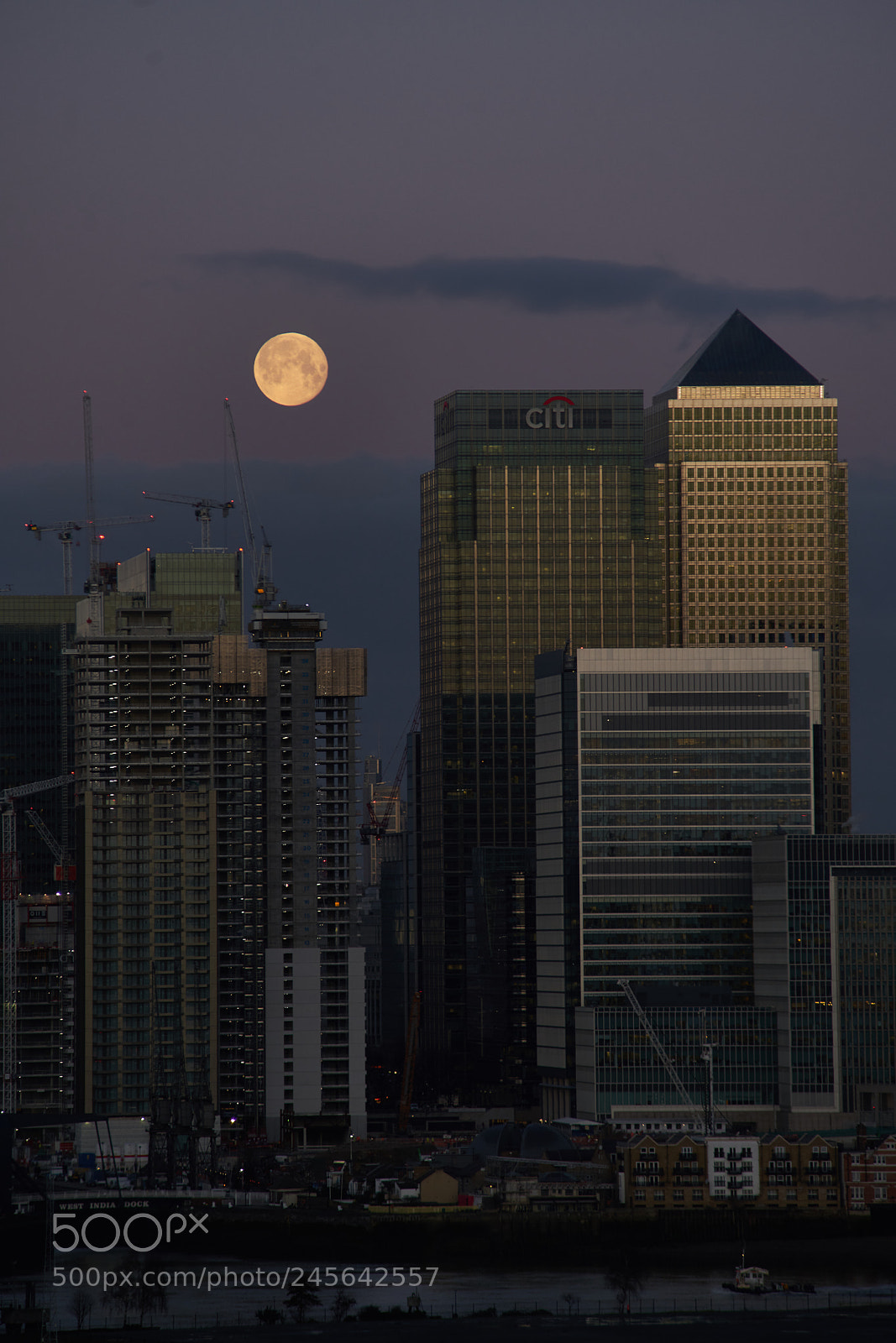Sony a7R II sample photo. Rising moon over london photography