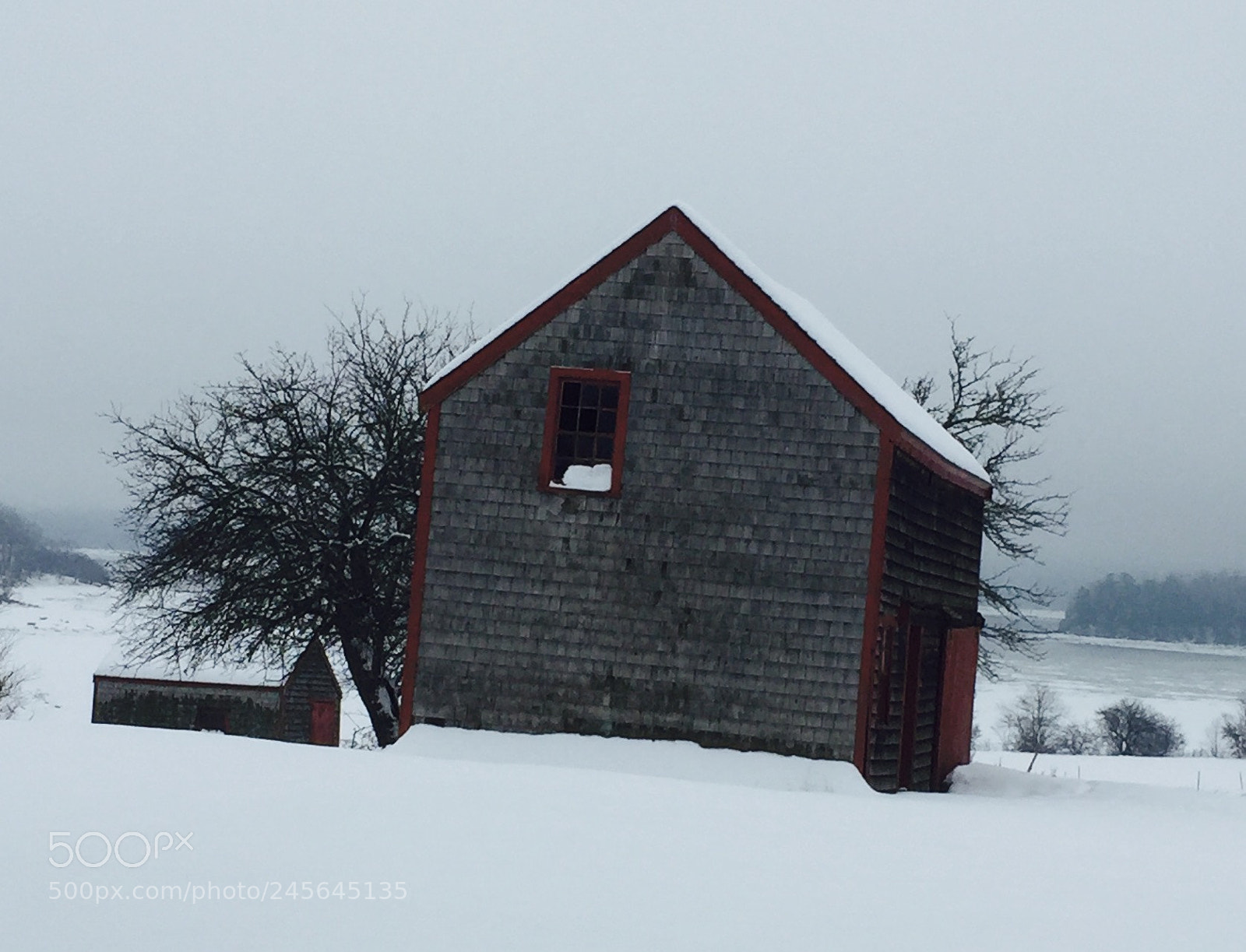 Apple iPhone 6 sample photo. Old barn in winter photography