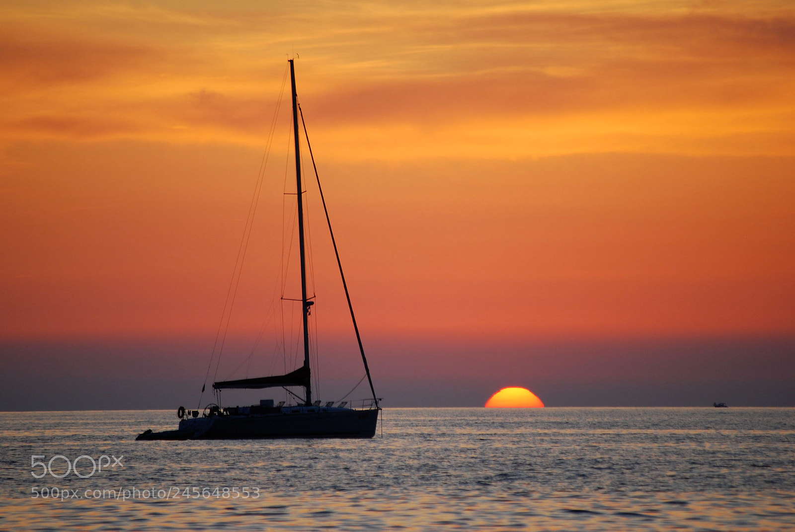 Nikon D80 sample photo. Sunset boat corsica o photography