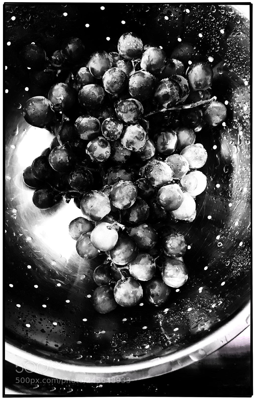 Apple iPhone 7 Plus sample photo. Collander and grapes photography