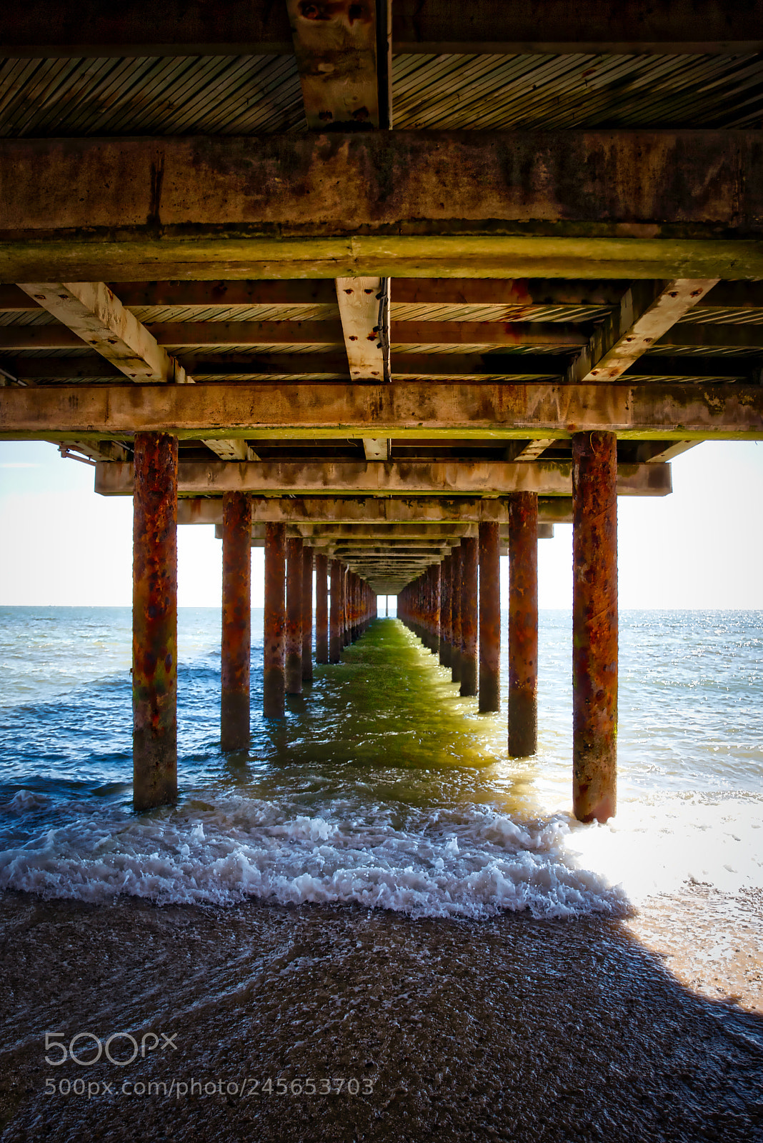Nikon D810 sample photo. Under southwold pier photography